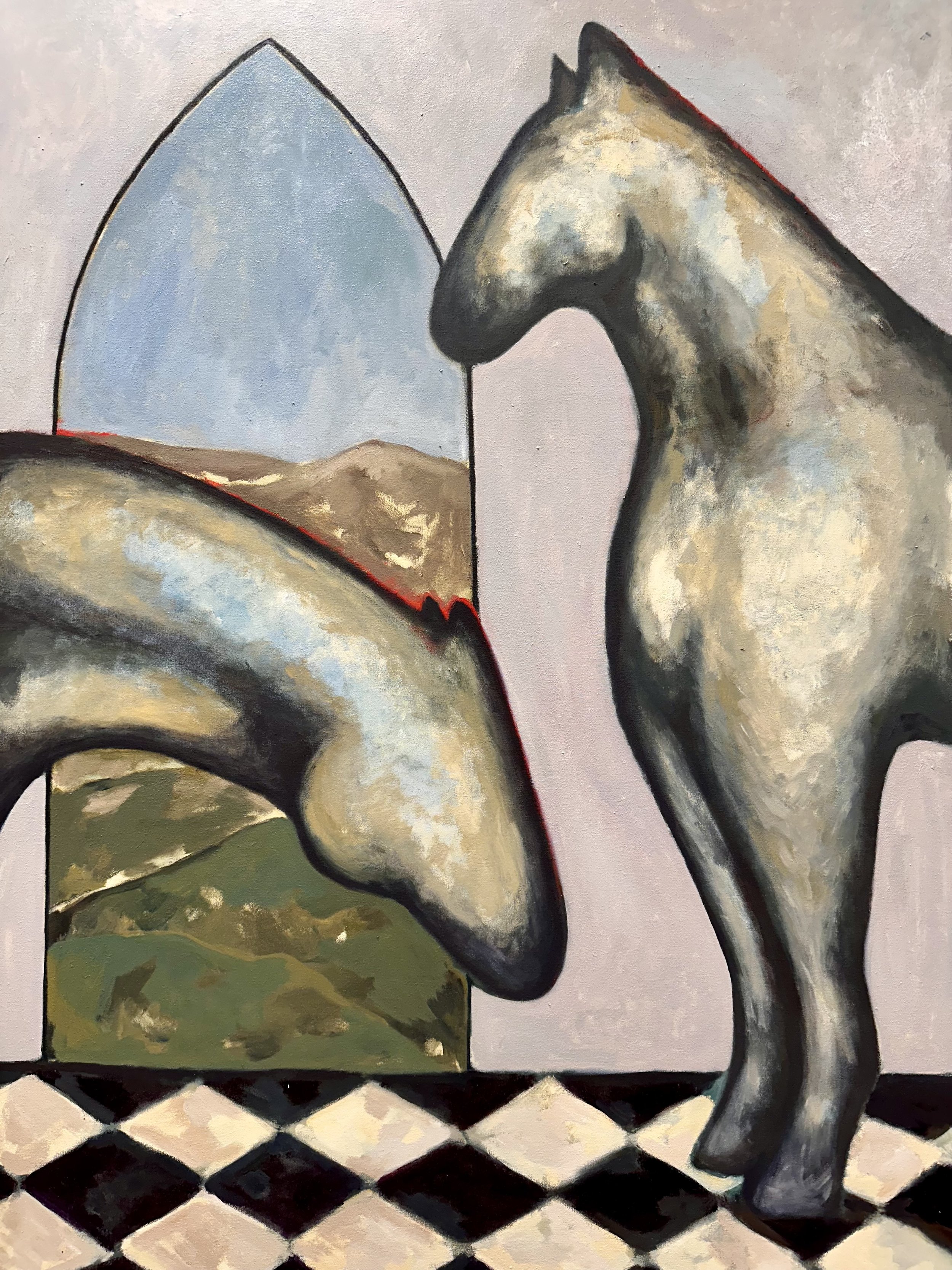 Two, Oil on canvas, 26 x 48 inches, 2025