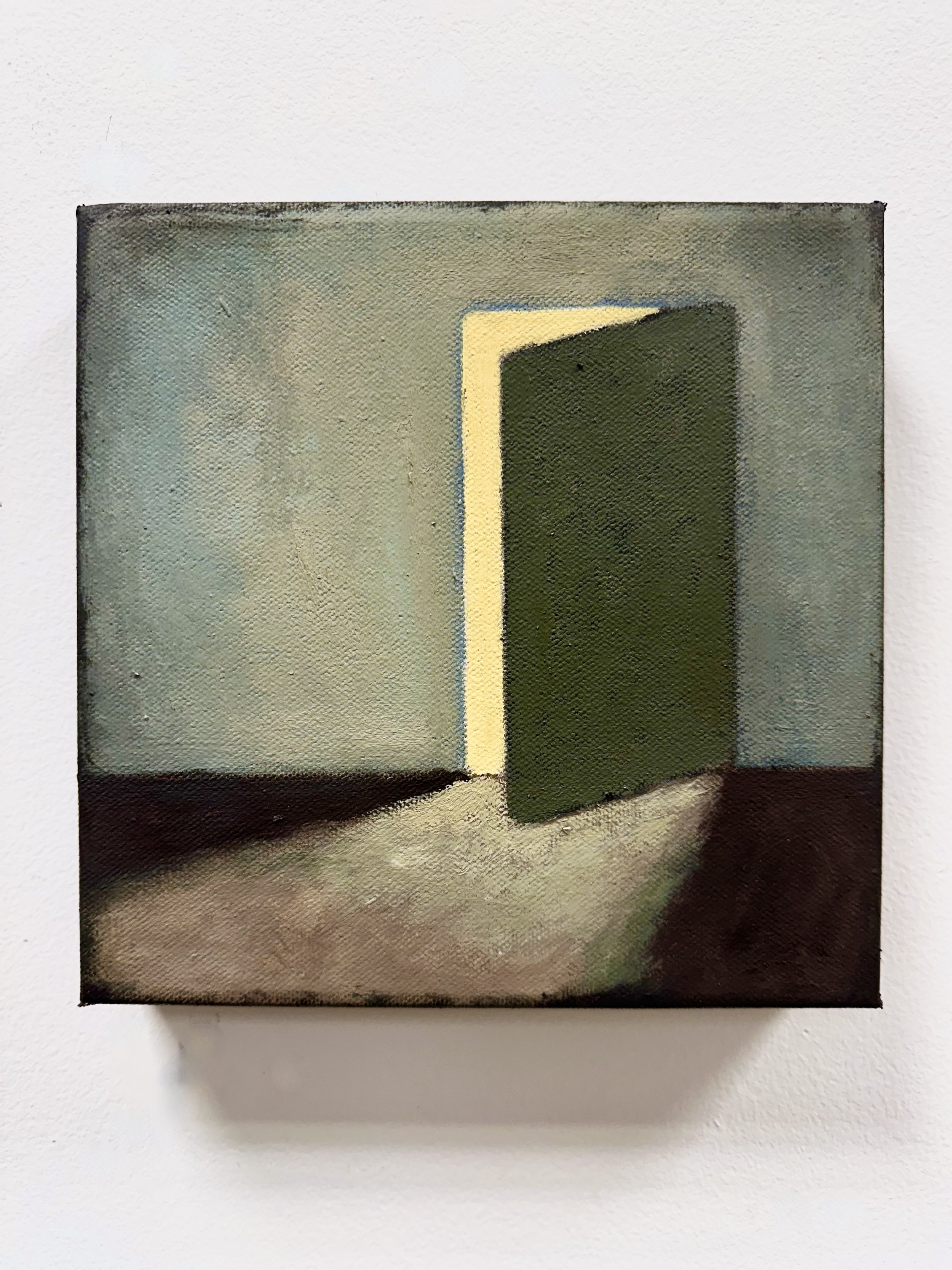 Left the Bathroom Light On, Oil on canvas, 8 x 8 inches, 2025