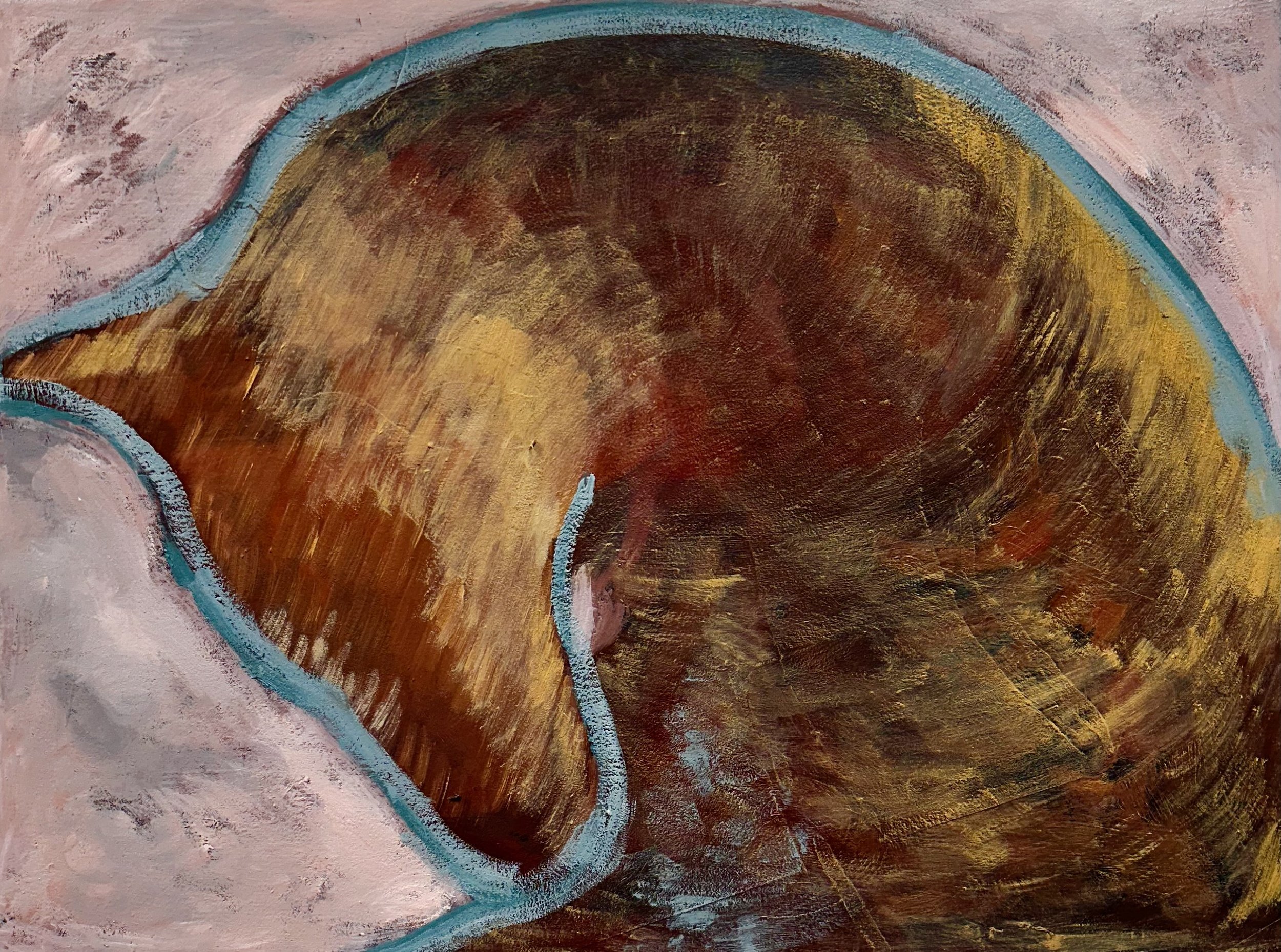 Blue Horse, Oil on canvas, 20 x 16 inches, 2025