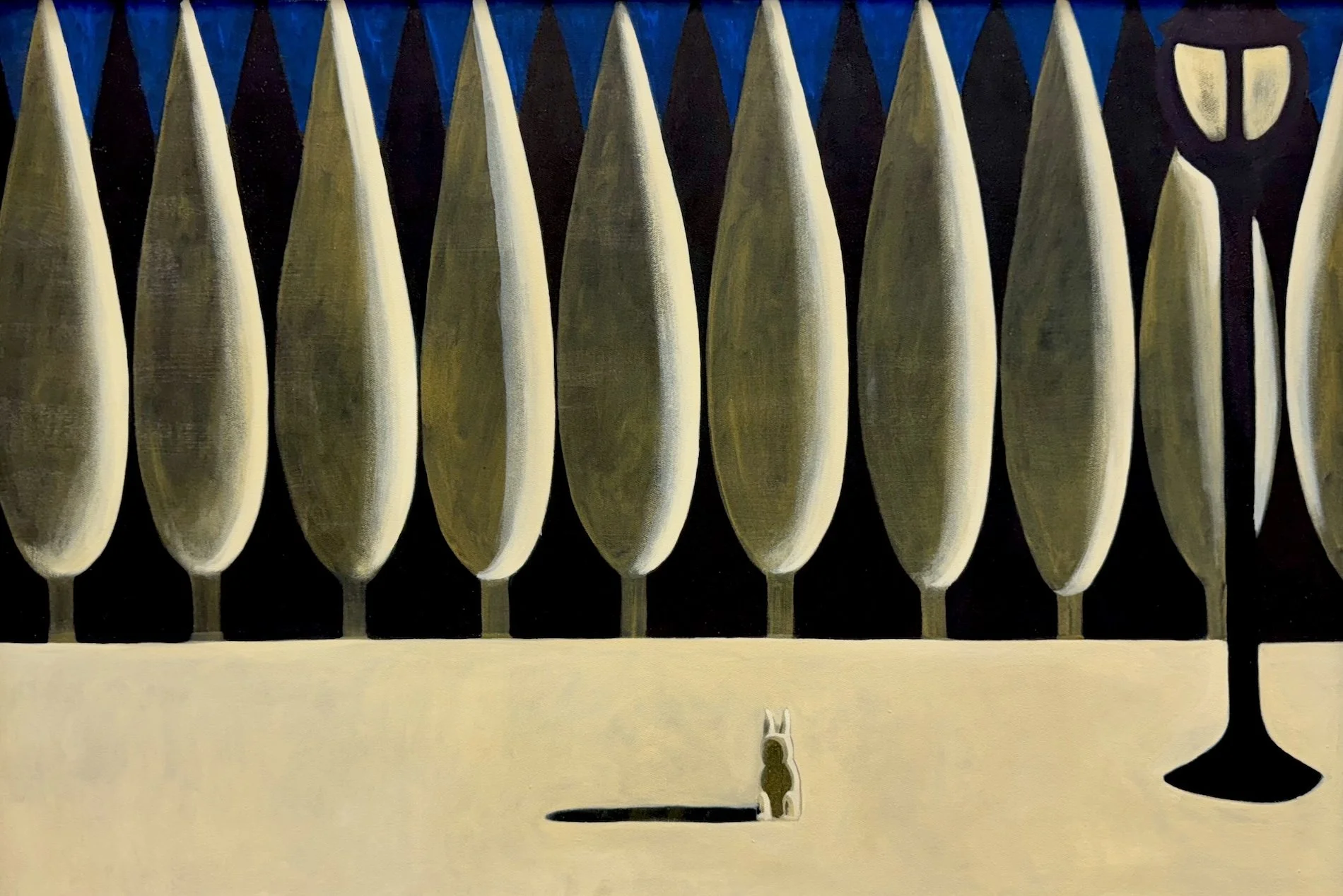 Lone Bunny, Oil on canvas, 37 x 25 inches (Framed), SOLD