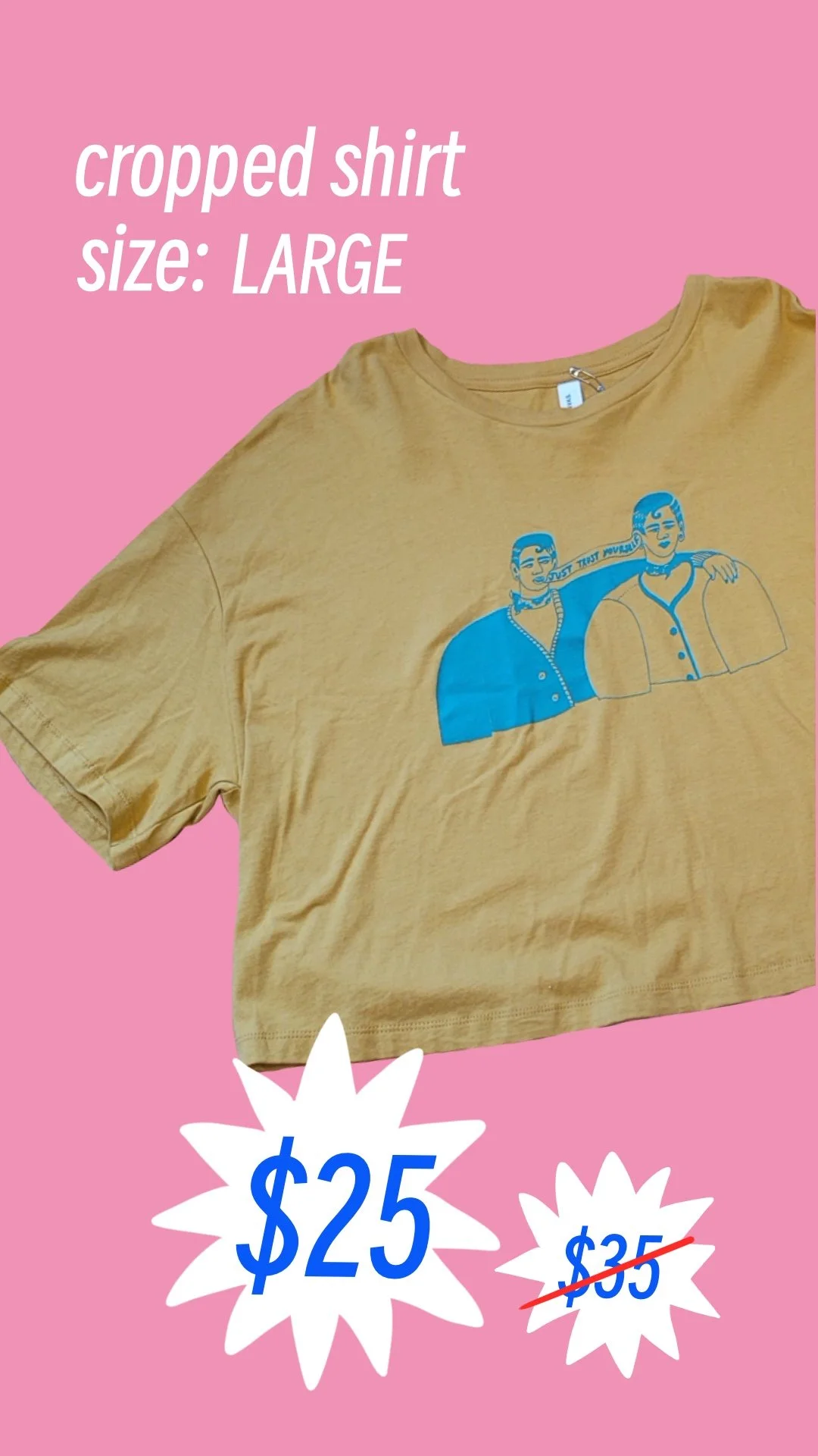 Tan cropped shirt (large)