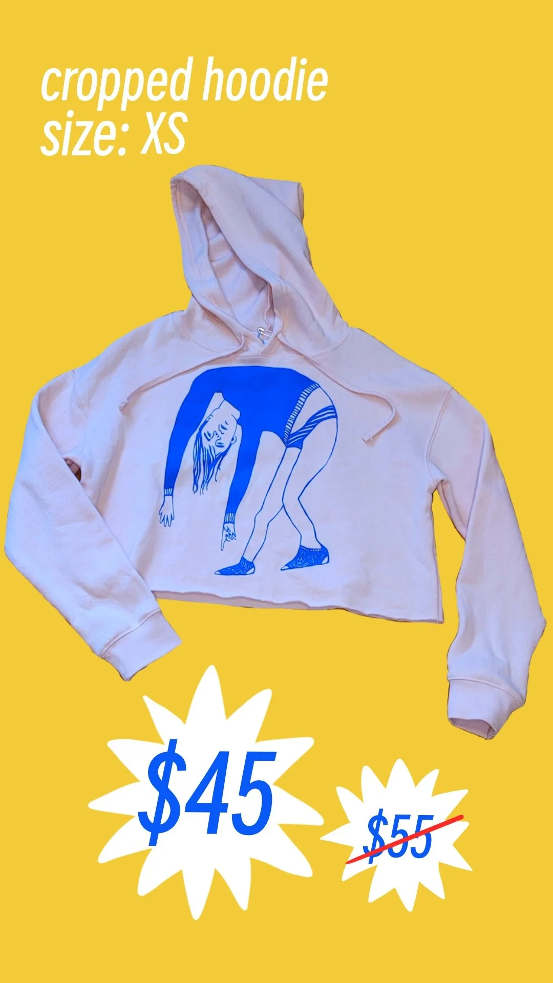 pink cropped hoodie (XS)