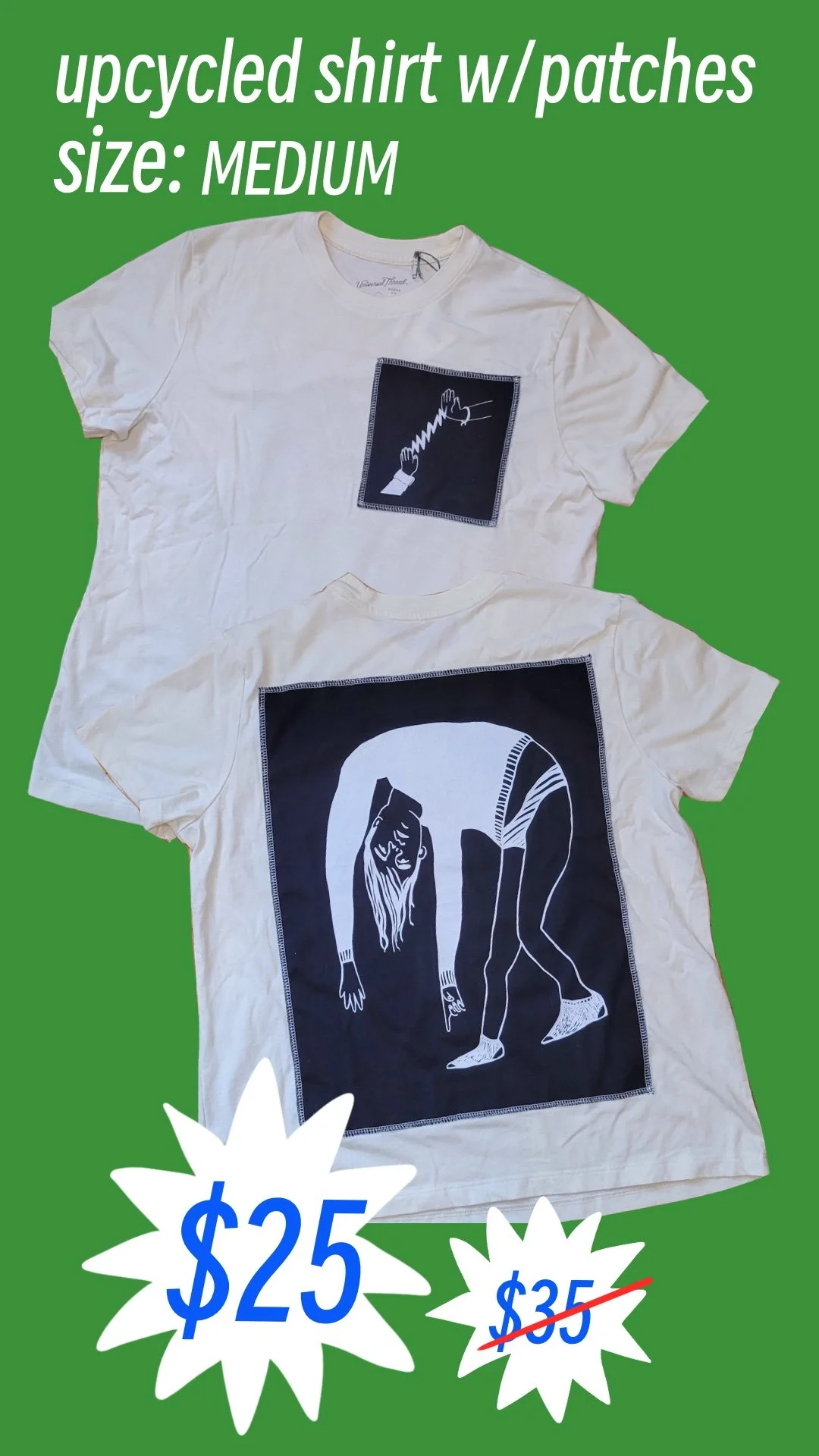 upcycled shirt w/patches (medium)