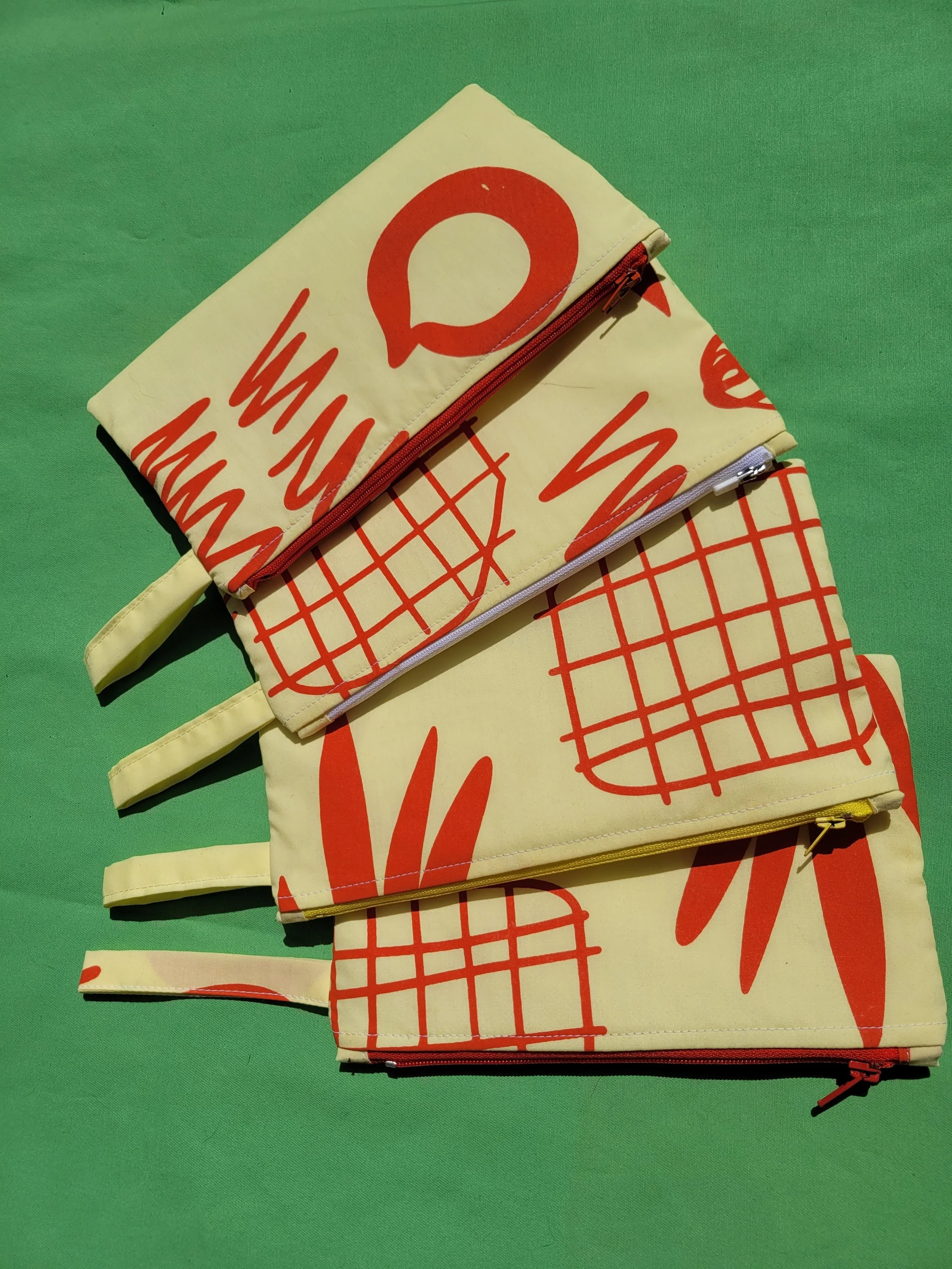 Red and light yellow Zipper Pouch
