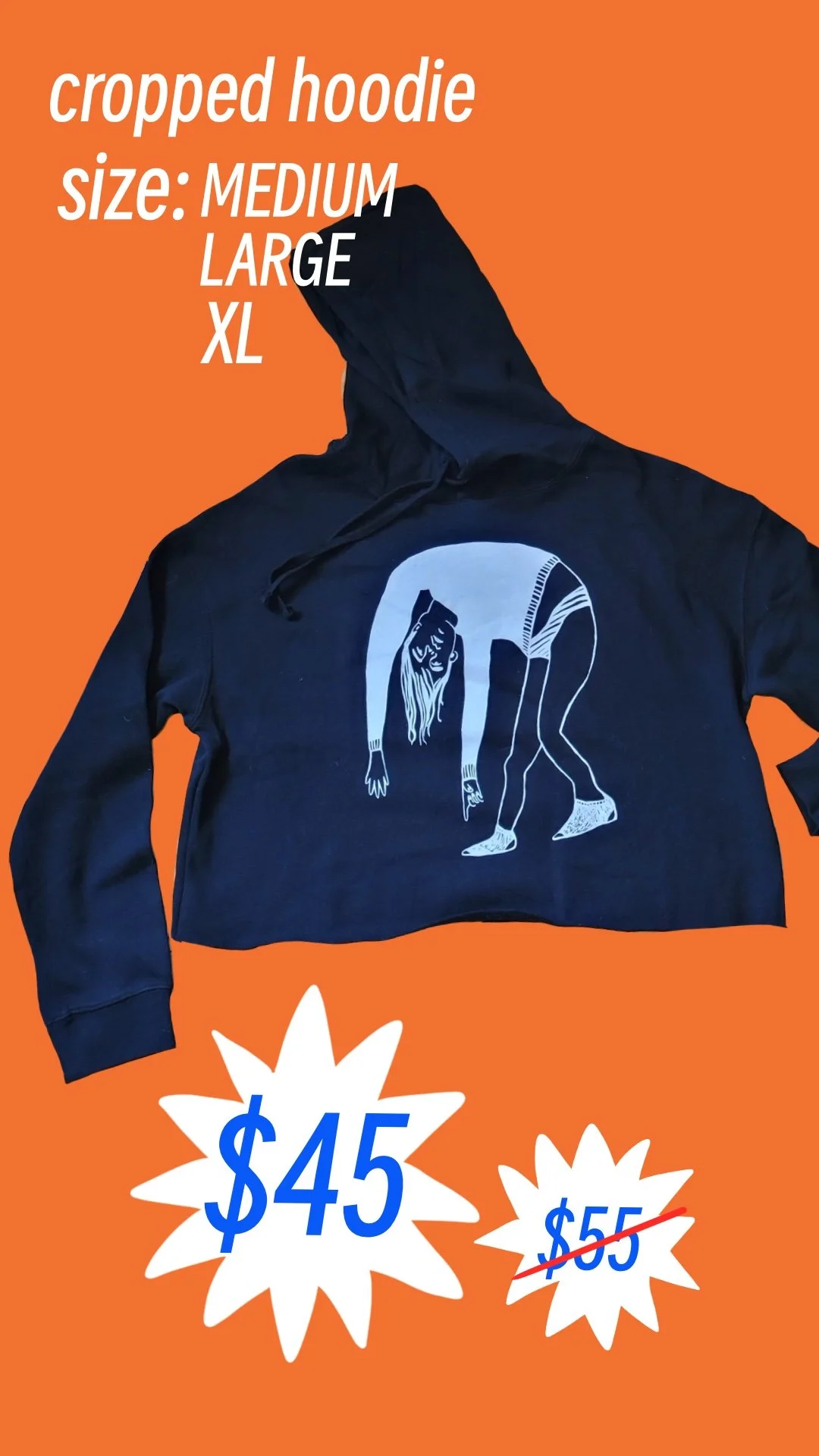 black cropped hoodie