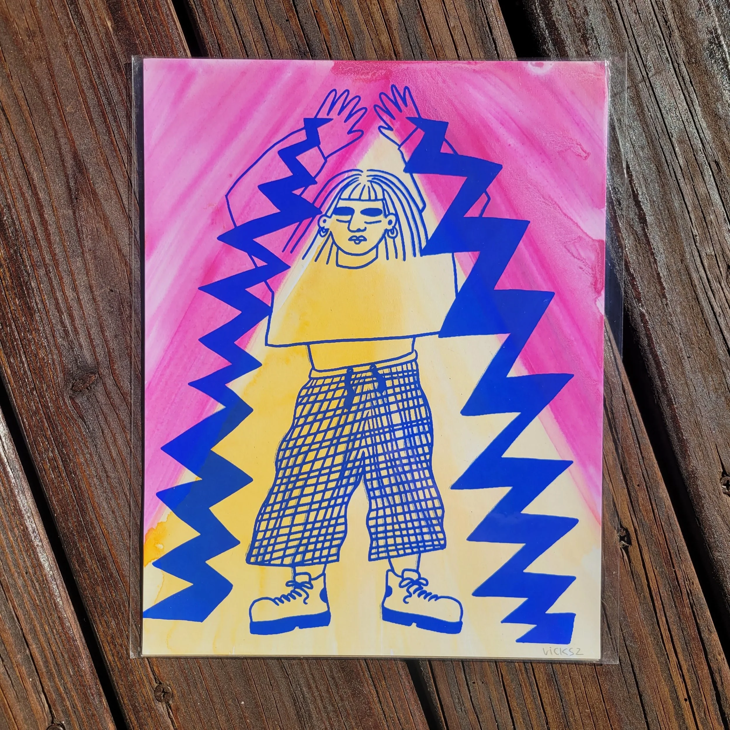 The Power - blue ink and yellow triangle