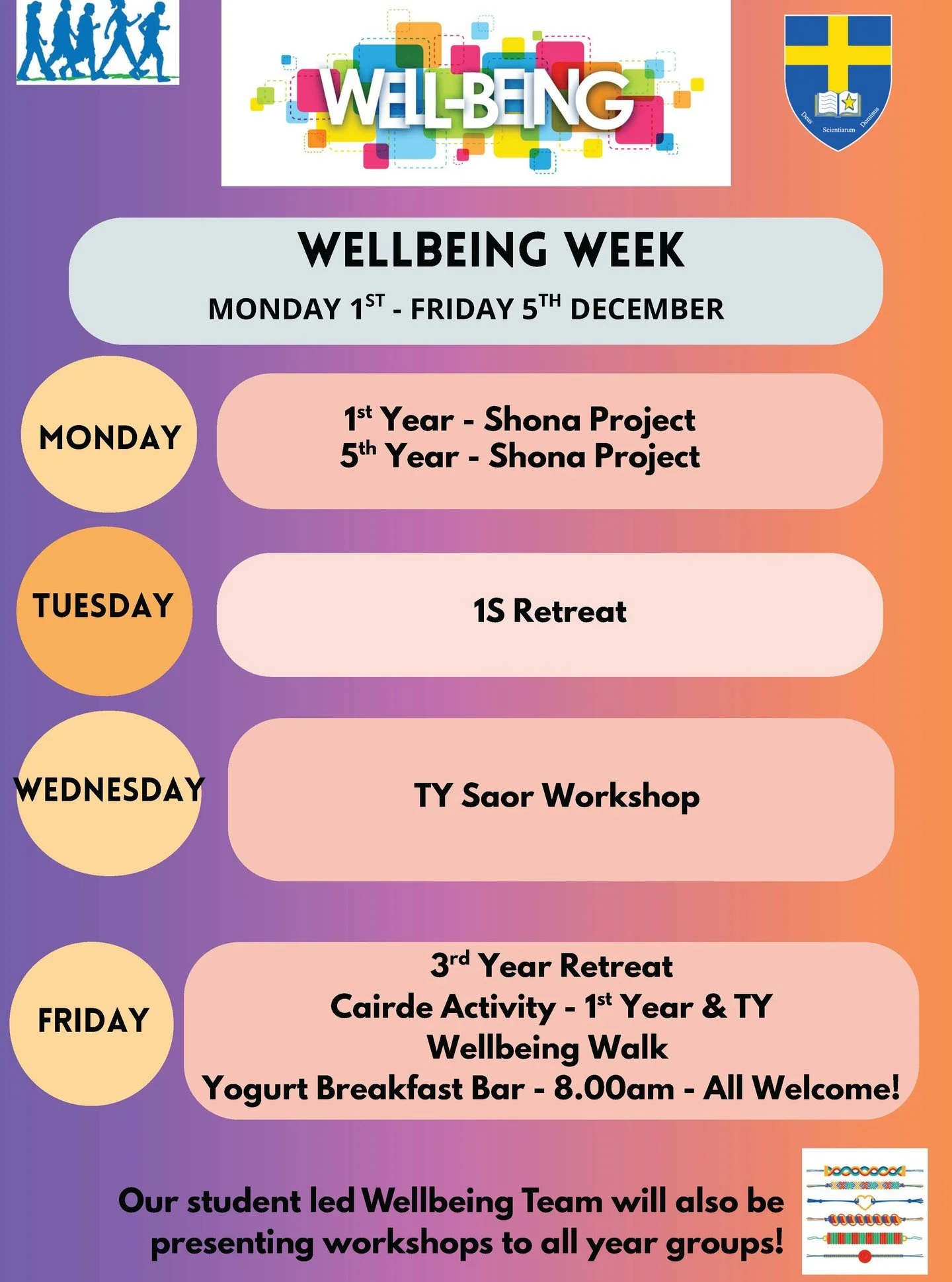 Looking forward to wellbeing week next week. Lots of exciting activities going on!