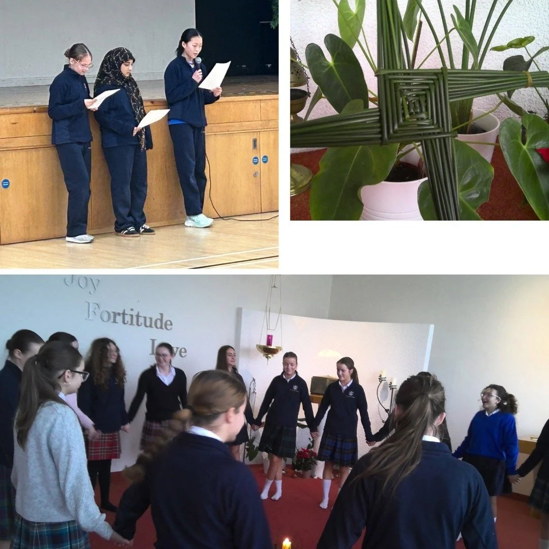 This time, it was the turn of the third-year Segovia class. They all joined circle dance facilitator Marie Heavey Bartley as she led them in a series of simple, gentle, meditative steps. Each reed of rush holds the intentions of all involved in the d