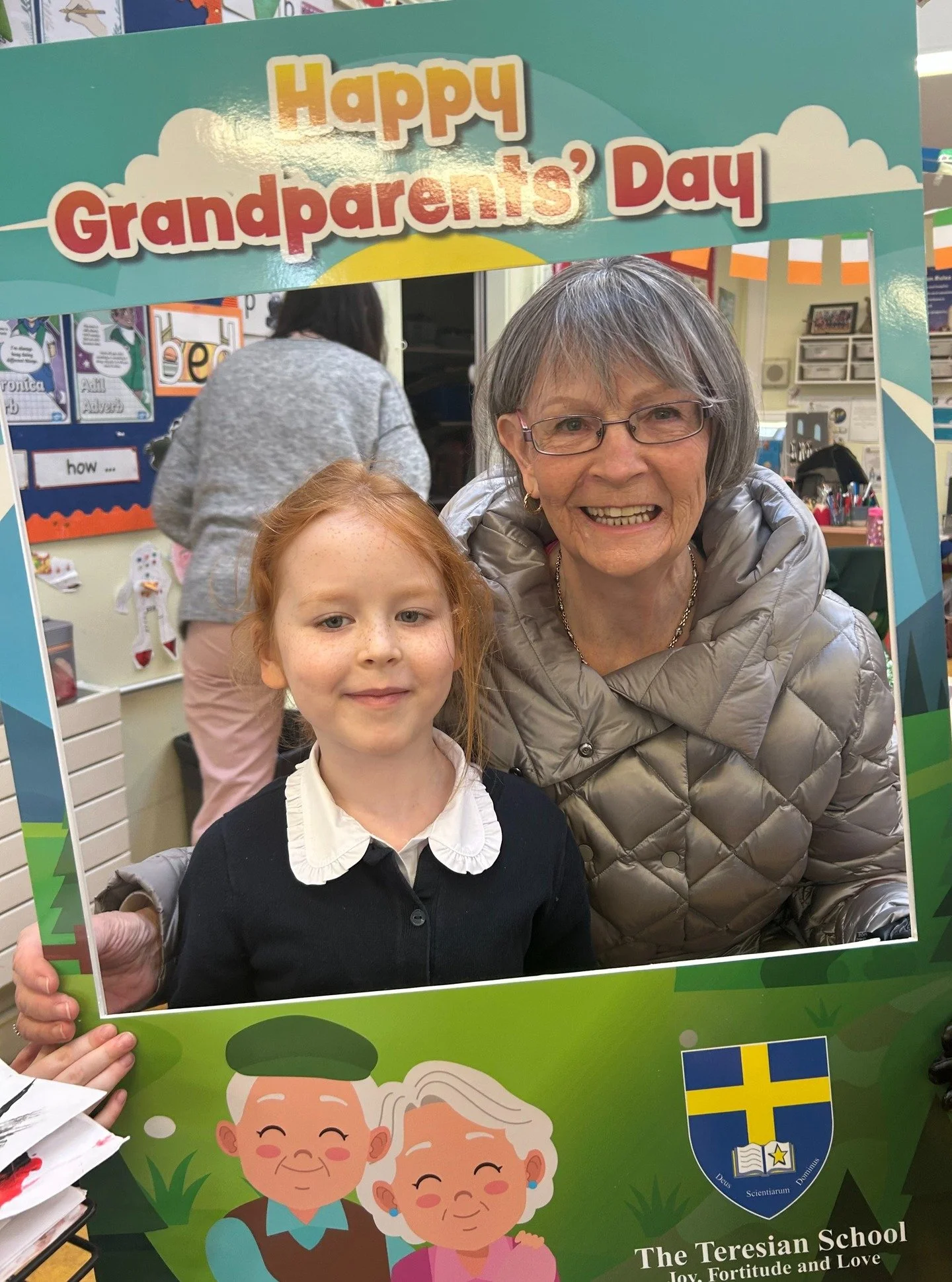 Thank you to all the wonderful grandparents who came to our school for Grandparents' Day. It was a joy to welcome them into our school. They toured the classrooms where the proud children showed off their artwork and then had refreshments in the Smal