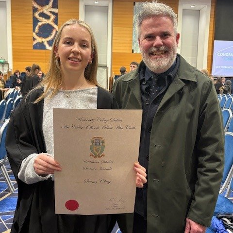 Congratulations to Seona Clery, Class of 2025, on her UCD Entrance Scholar Award. We wish her every success in her studies!