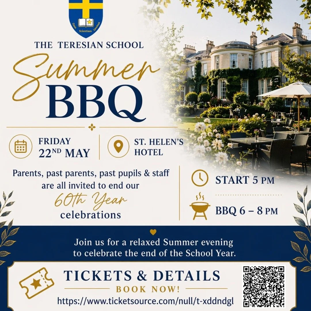 To celebrate the end of our 60th year, we invite staff, parents, past parents, and past pupils to join us for a relaxed evening at St Helen&rsquo;s Hotel for a Summer Social BBQ.
We look forward to seeing you there! 

Scan the QR code or visit the be