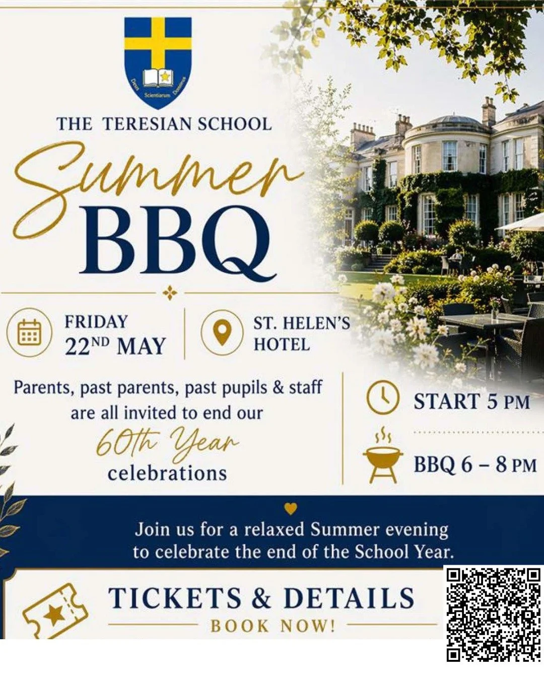 The sun is shining and long may it last! ☀️ Tickets are on sale for our end-of-year Summer BBQ at St Helen&rsquo;s Hotel &mdash; it's set to be a fantastic evening. Don&rsquo;t miss out! Parents, past parents, past pupils and staff are all very welco