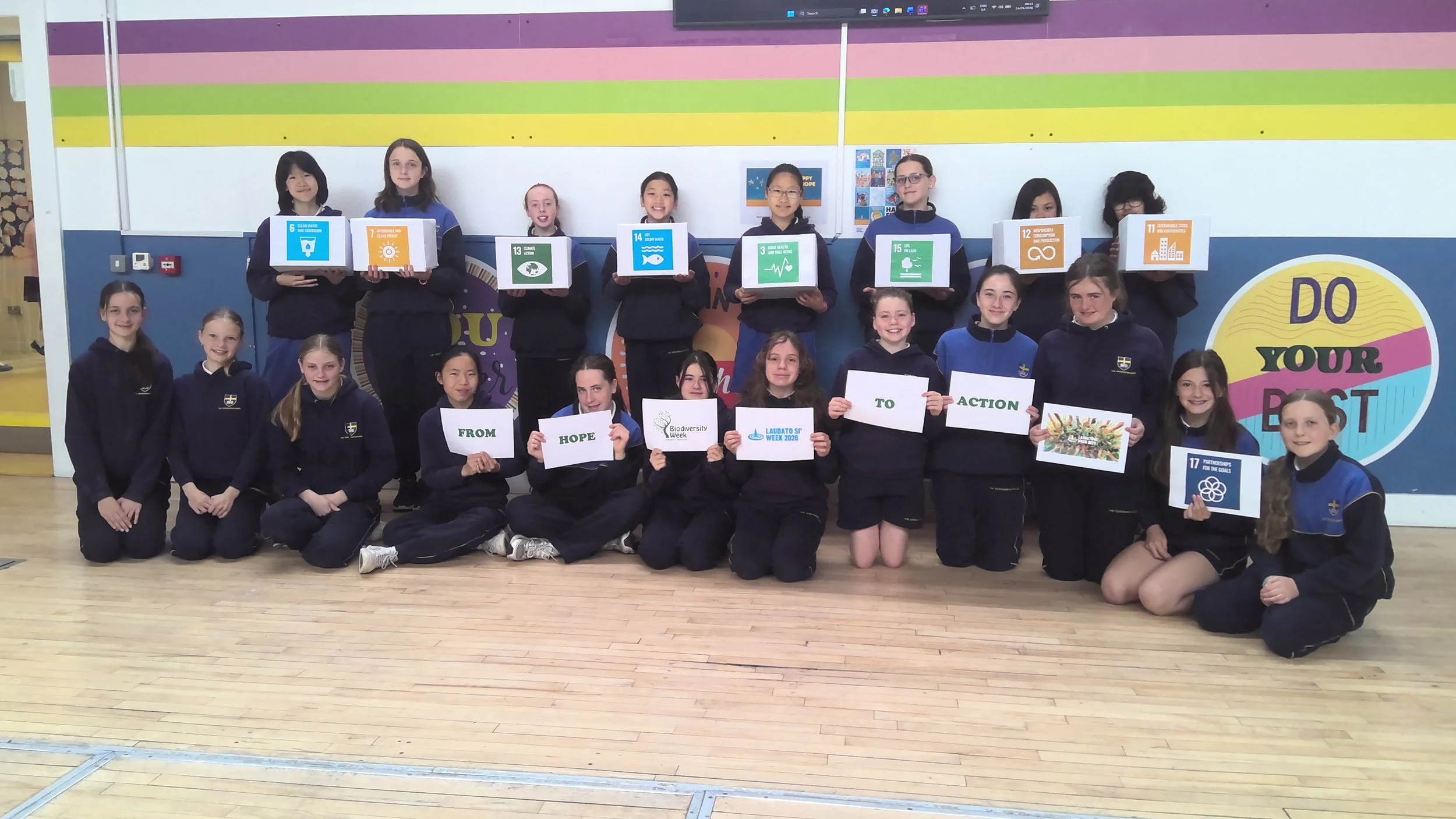 Ahead of National Biodiversity Week and Laudato Si Week, Class 6 and a group of 1st Year students learned about the UN's 17 Sustainable Development Goals designed to be achieved by 2030. #LetUsDream #LaudatoSiWeek2026 #FromHopeToAction #GlobalGoals