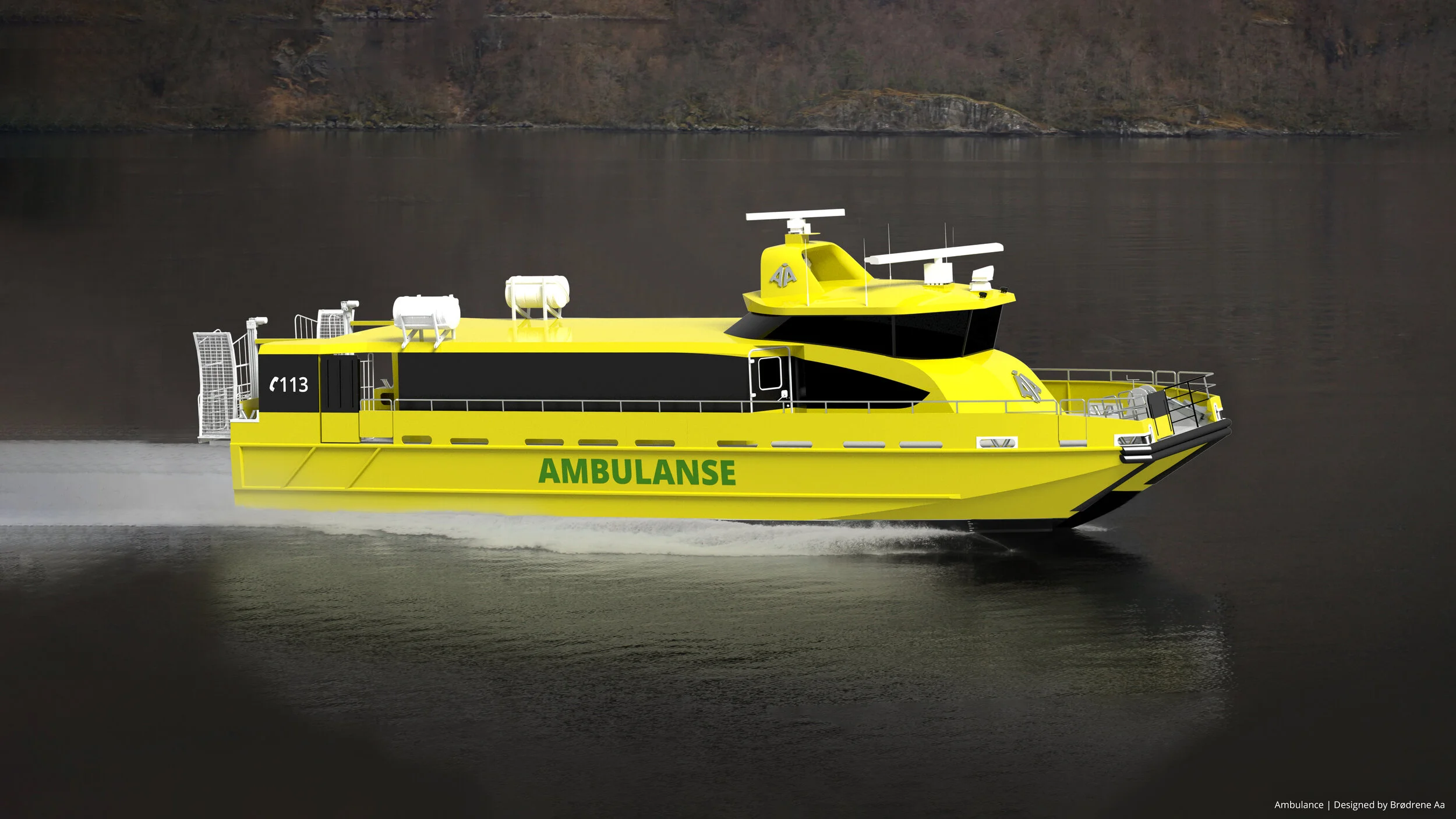 Teiknar kontrakt med Brødrene Aa om levering av ambulansekatamaran