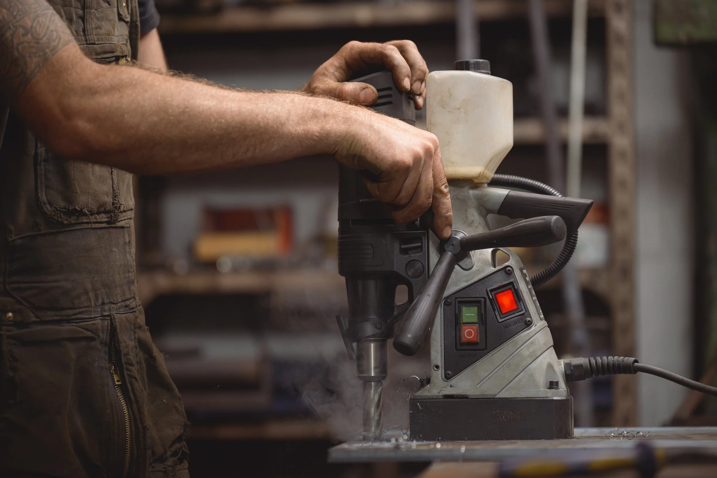 drilling holes through steel