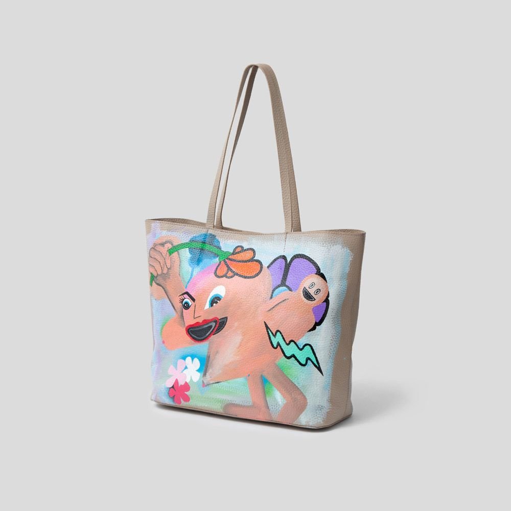 Cream Bag With Painting