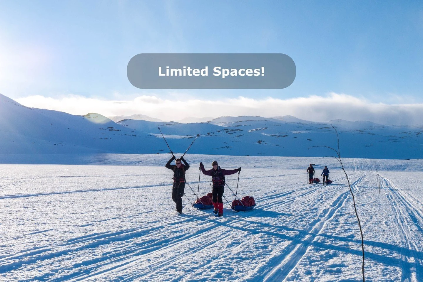 We only have 5 spaces left on our Hardangervidda Crossing ski and snowshoe expeditions! 😮 Get in touch before they are all sold out! 😁 

✔️ Cross over 130 km of pristine Arctic plateau in 7 days.
✔️ An entirely self supported expedition.
✔️ Frozen 