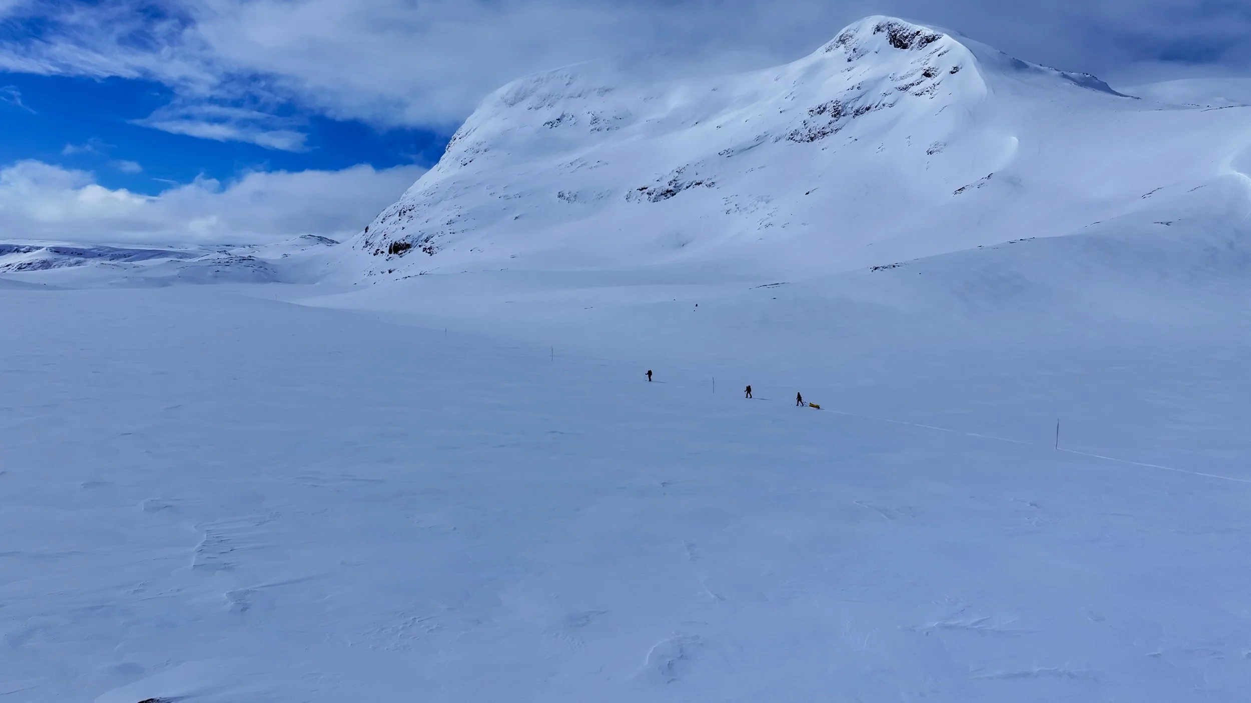 Winter tracks and huts
