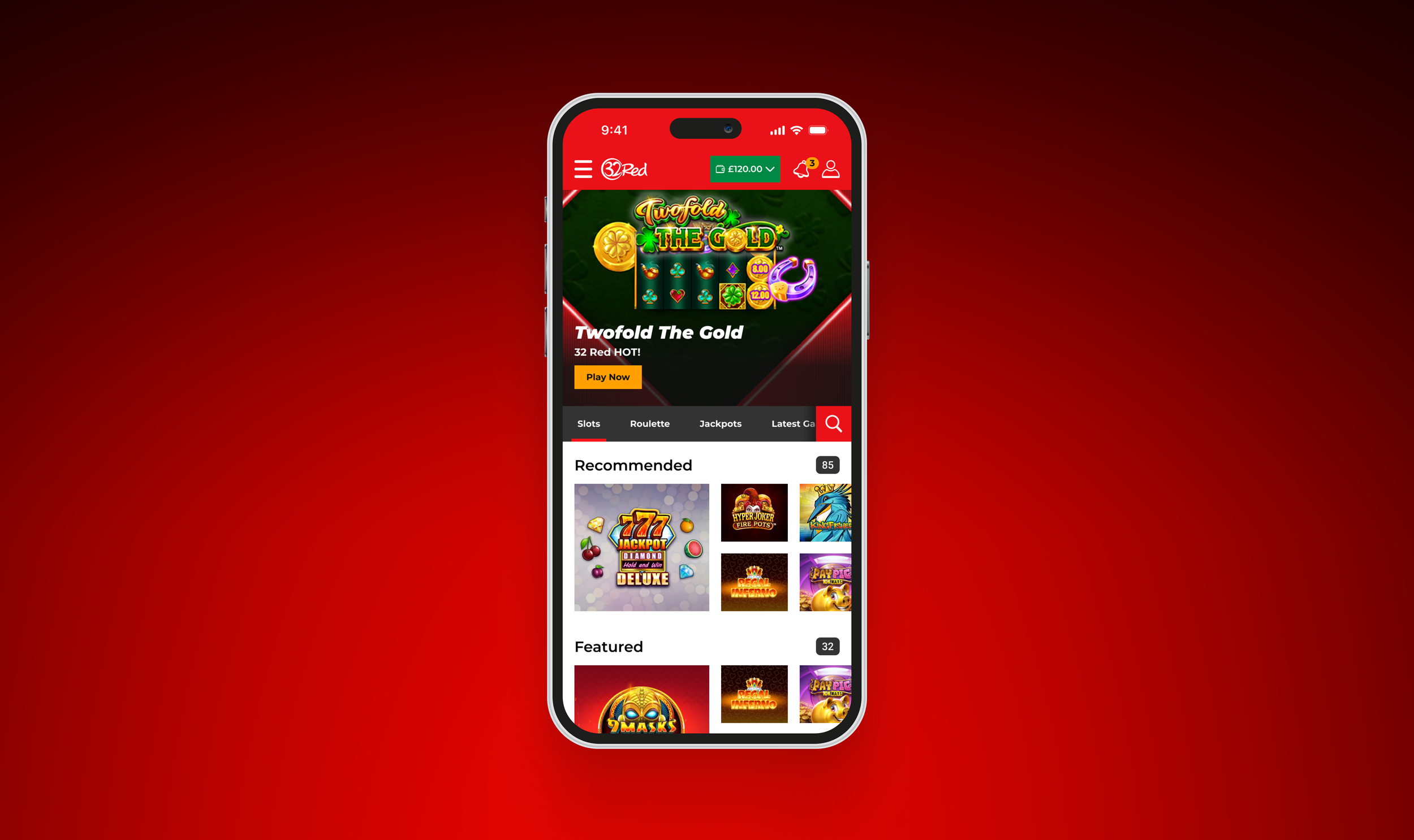 Product Experience —
Redesigning the 32Red Player Experience