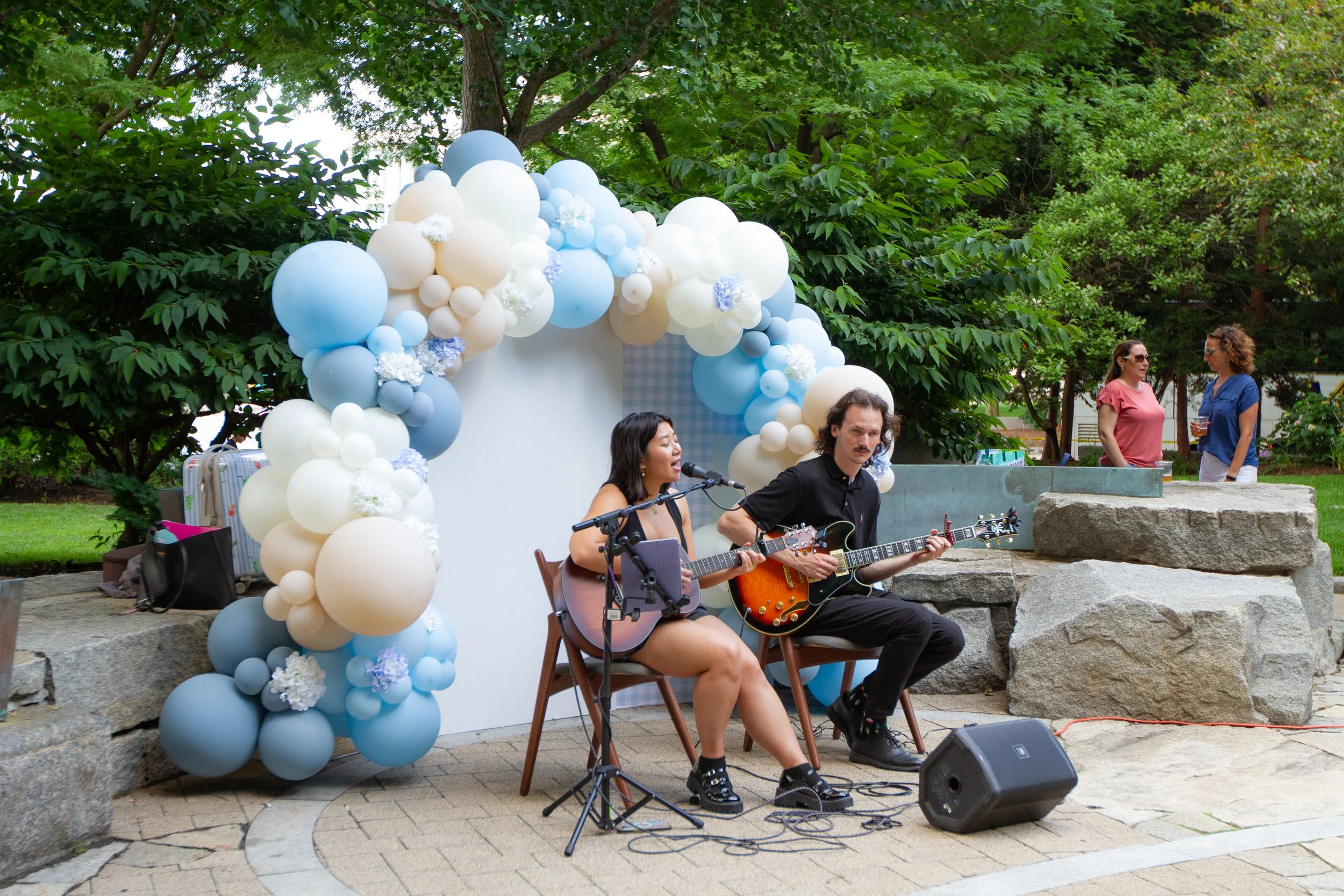 Outdoor summer tenant happy hour with live music at Commonwealth Pier in Boston