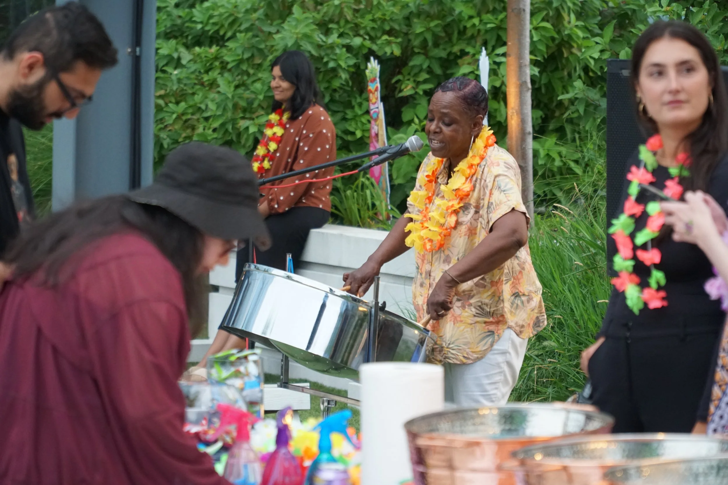 Live music and resident engagement at Hub50House rooftop in Boston