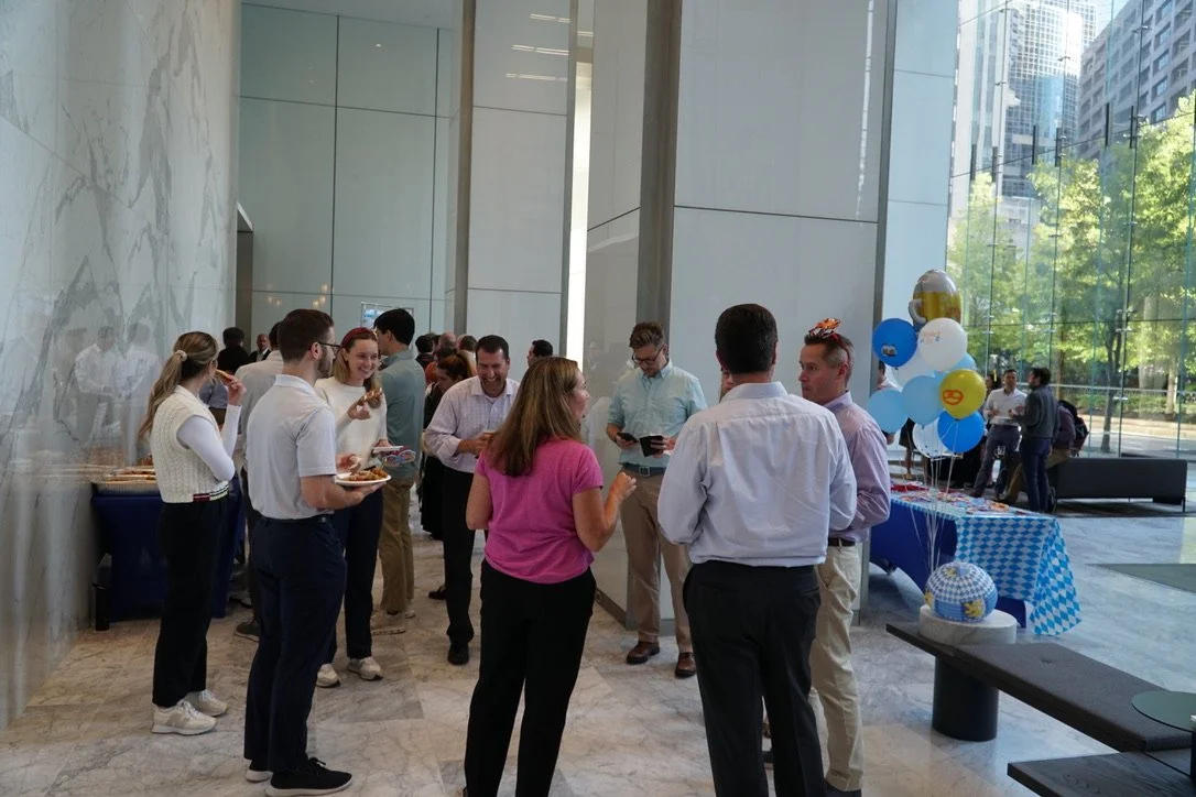 Tenants gathering during an Oktoberfest celebration at One Post Office Square