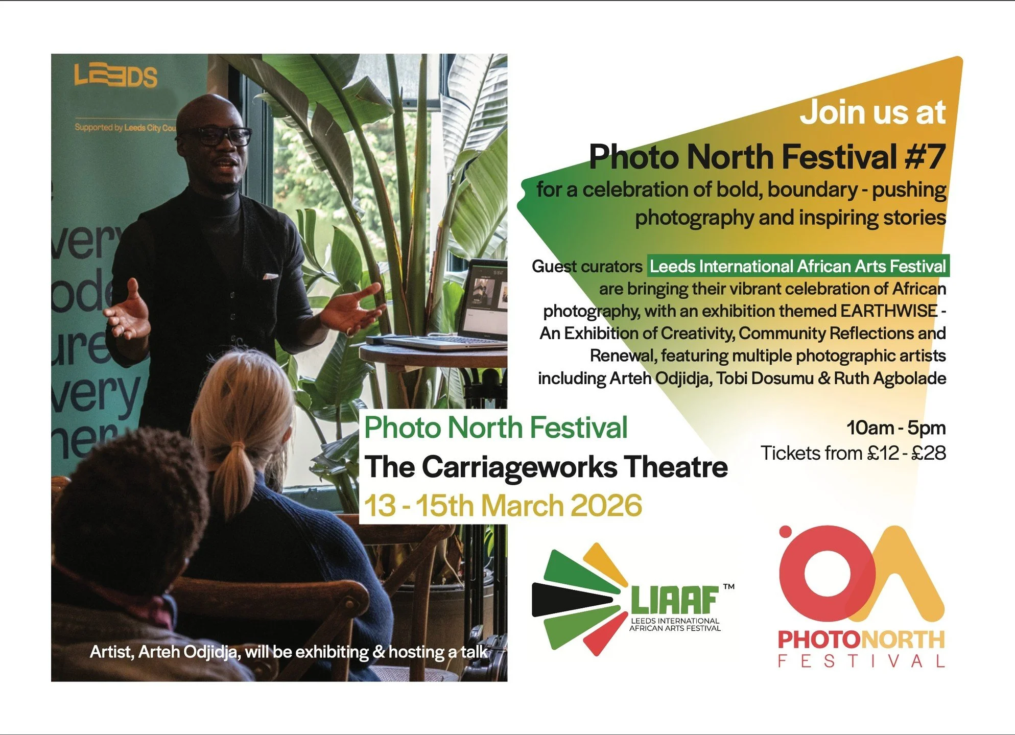 Guest curators Leeds International African Arts Festival @liaaf._
are bringing their vibrant celebration of African photography, with an exhibition themed EARTHWISE -
An Exhibition of Creativity, Community Reflections and Renewal, featuring multiple 