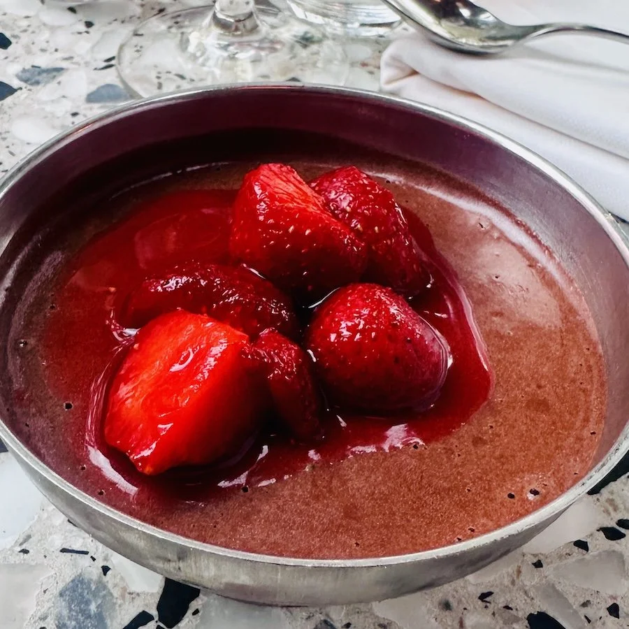 Dark Chocolate Mousse with Fresh Strawberries