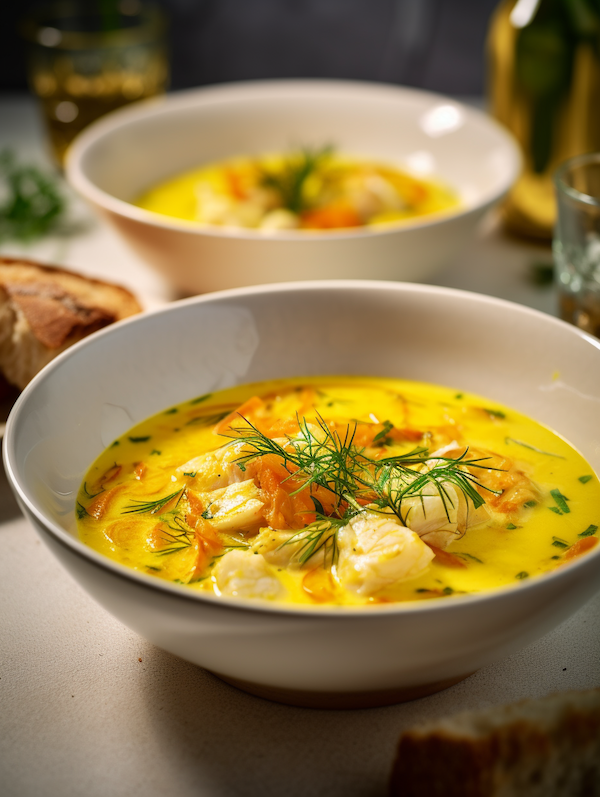 Saffron fish soup