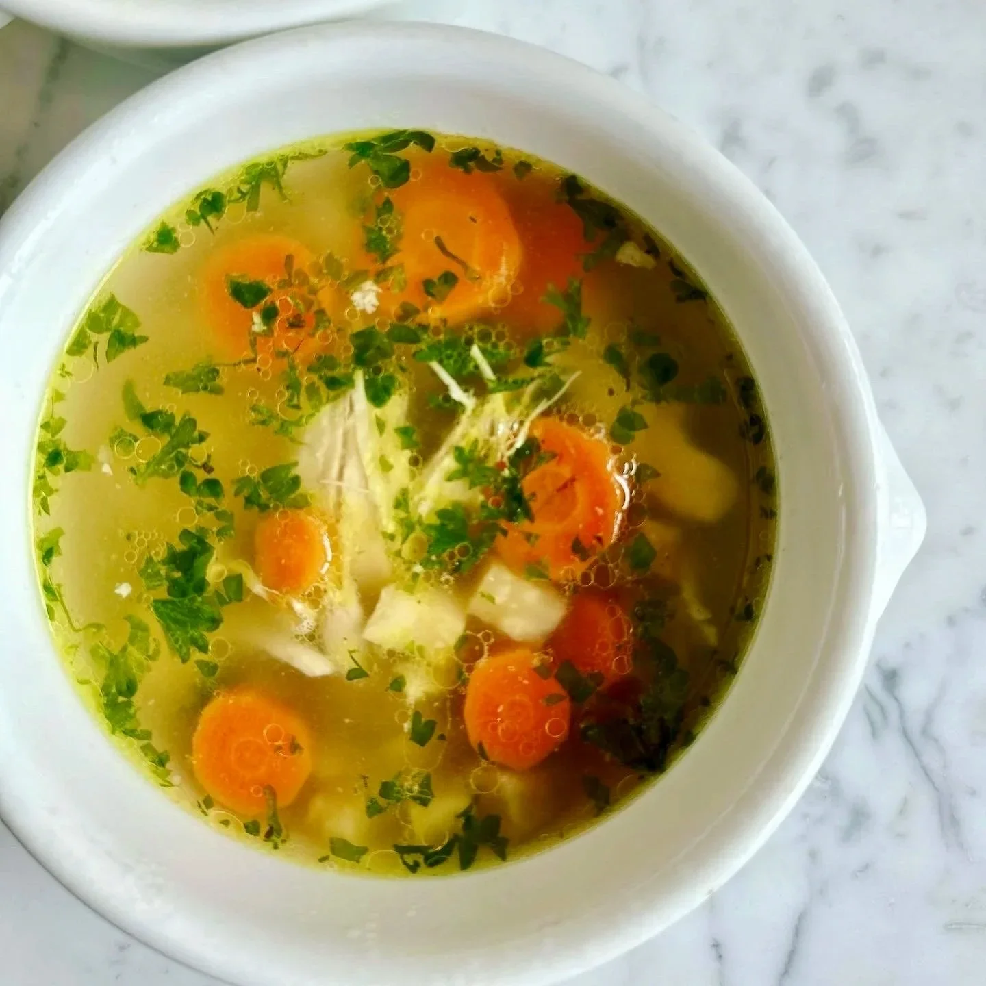 Golden Clear Chicken Soup - Rosół Style