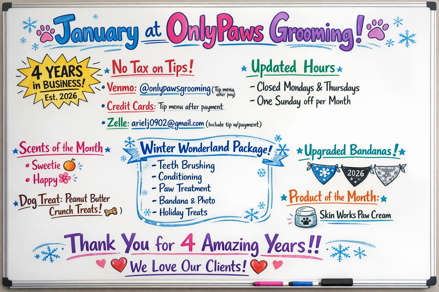 ❄️ January at OnlyPaws Grooming ❄️