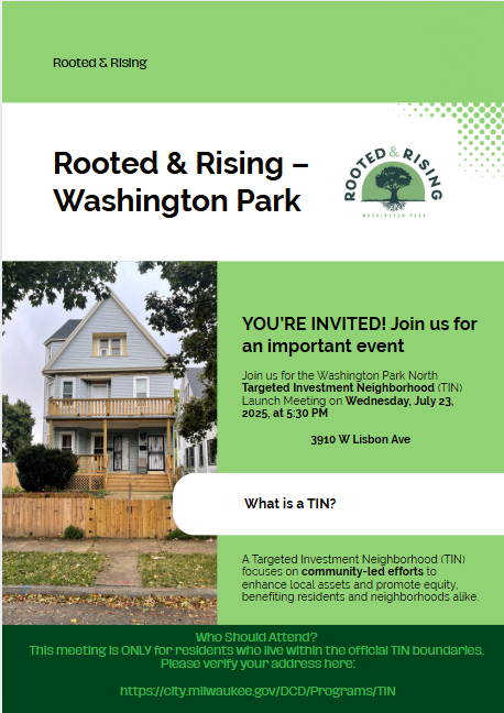 Washington Park North Targeted Investment Neighborhood (TIN) Launch Meeting