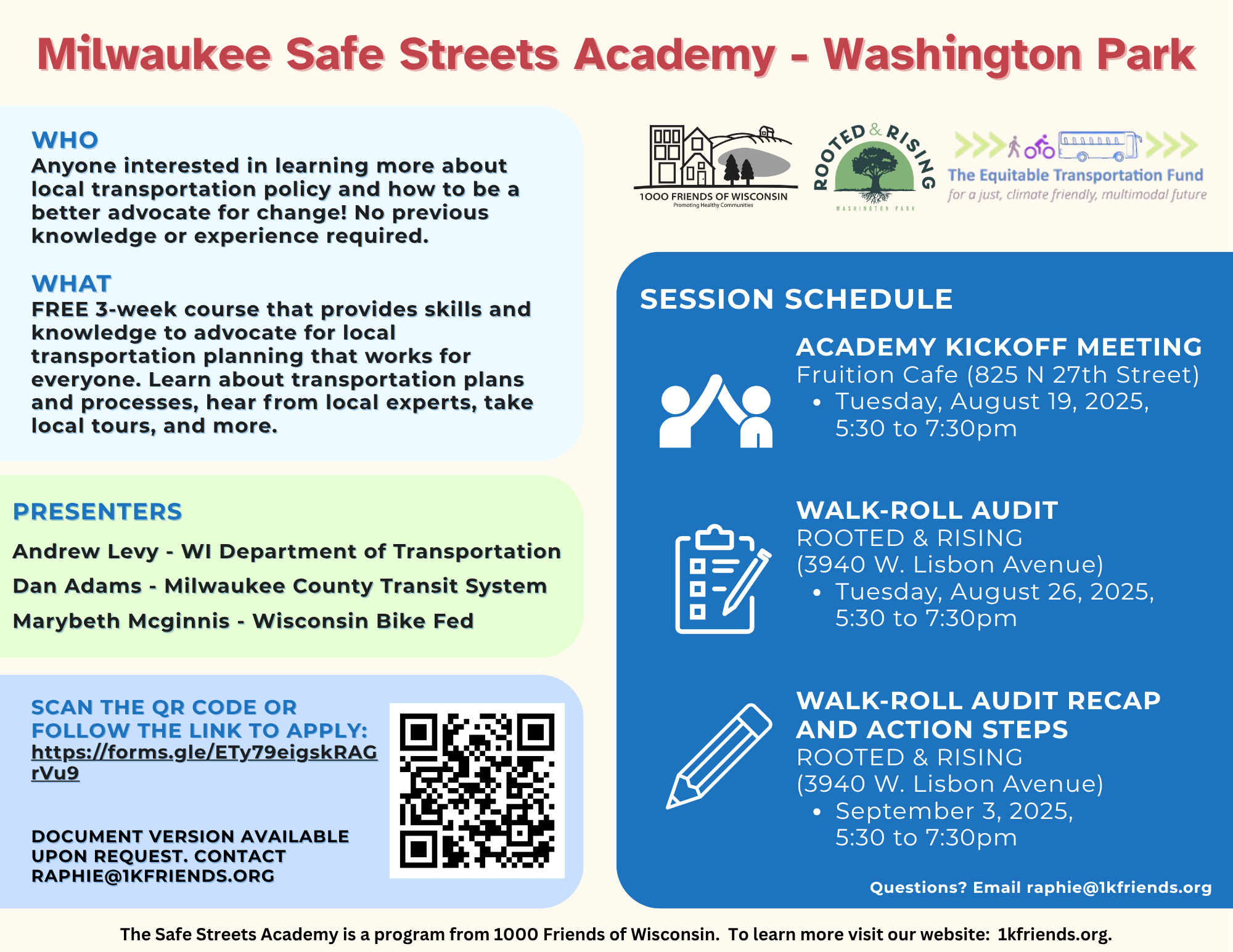 Milwaukee Safe Streets Academy - Washington Park