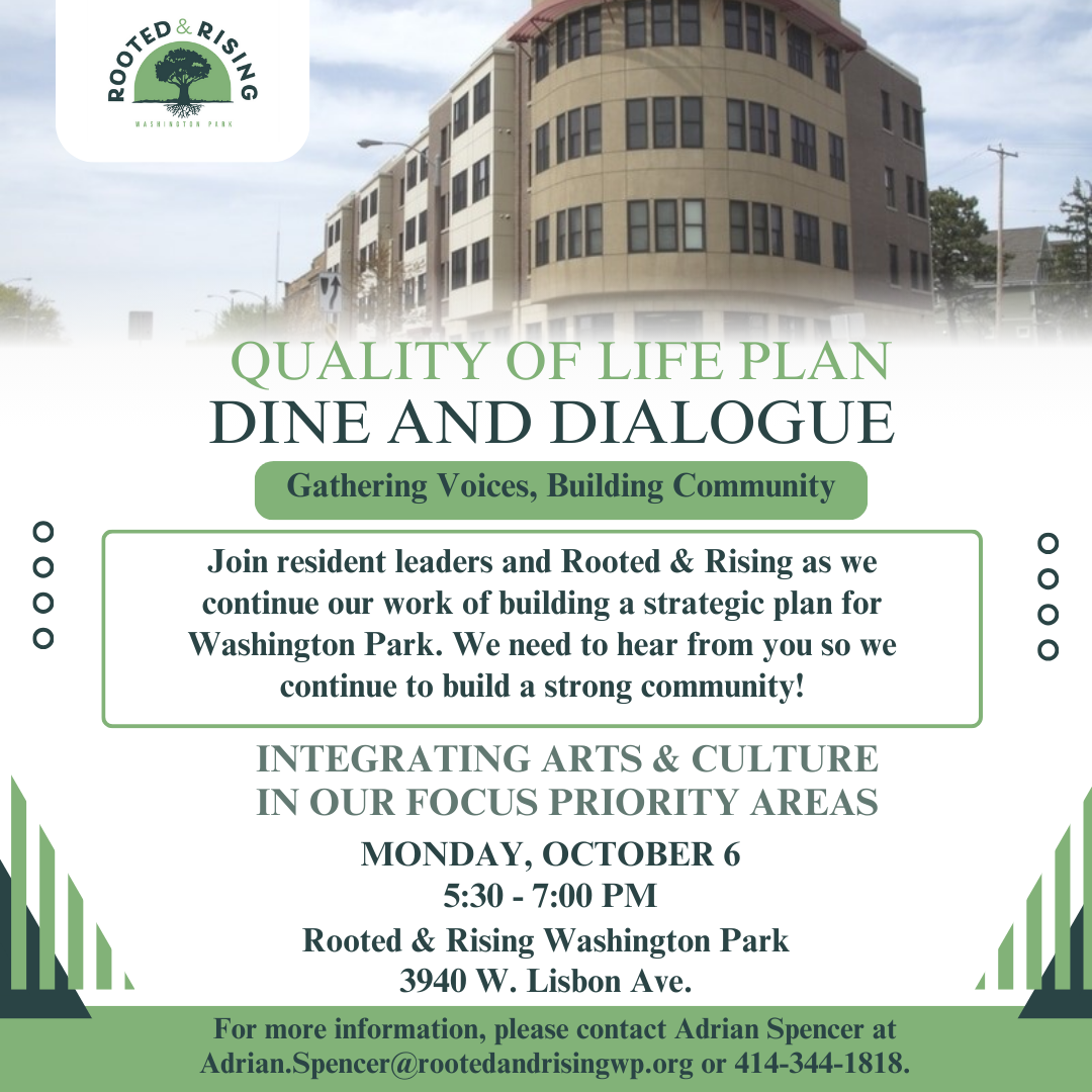 Washington Park Quality of Life Plan Dine and Dialogue