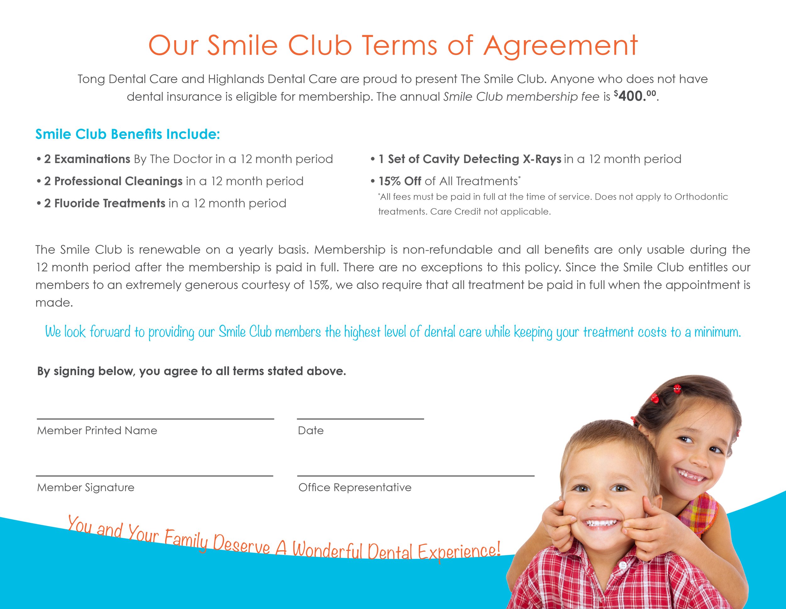 Smile Club Brochure Inside
