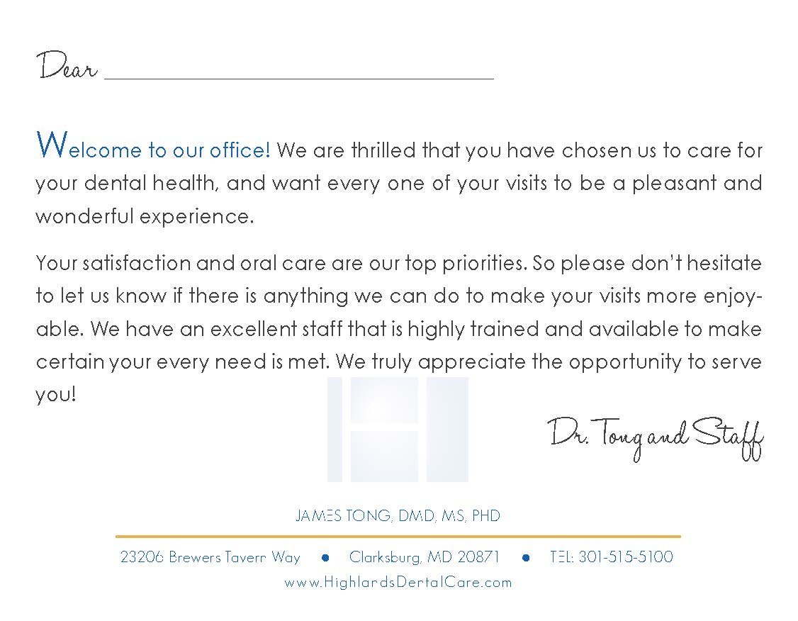 Welcome Card Back