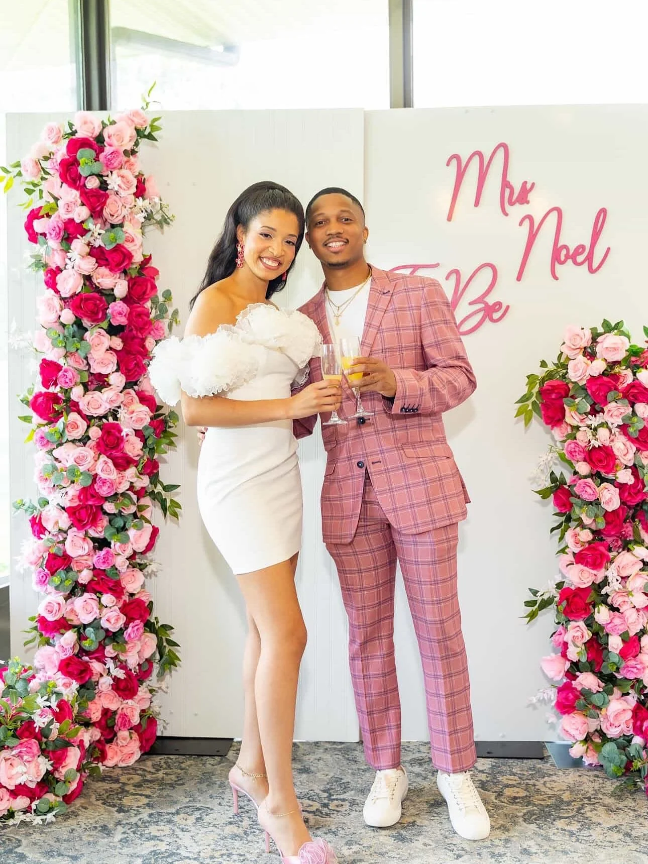 Mrs. Noel To Be 🩷💍

Gorgeous moments of @dashofkayla and her fianc&eacute; in front of the custom backdrop we designed for her bridal shower 🩷🌸 Florals, a textured backdrop, and custom sign make for a perfect focal point display!

Photos: @briggy
