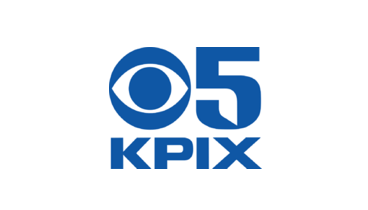 KPIX 5 CBS logo with text and eye symbol in blue and white