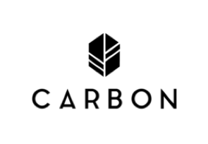 Logo with a hexagonal geometric design above the word 'CARBON' in black text.