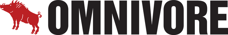 Omnivore logo featuring a red lion and bold black letters
