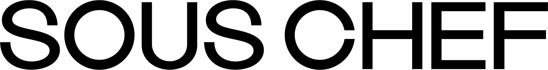 The image shows the words 'SOUS CHEF' in large black capital letters on a white background.