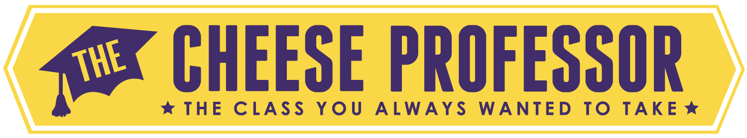 Banner saying "The Cheese Professor, The Class You Always Wanted to Take" with a graduation cap illustration.