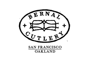 Bernal Cutlery logo with a knife inside an oval, listing locations San Francisco and Oakland.