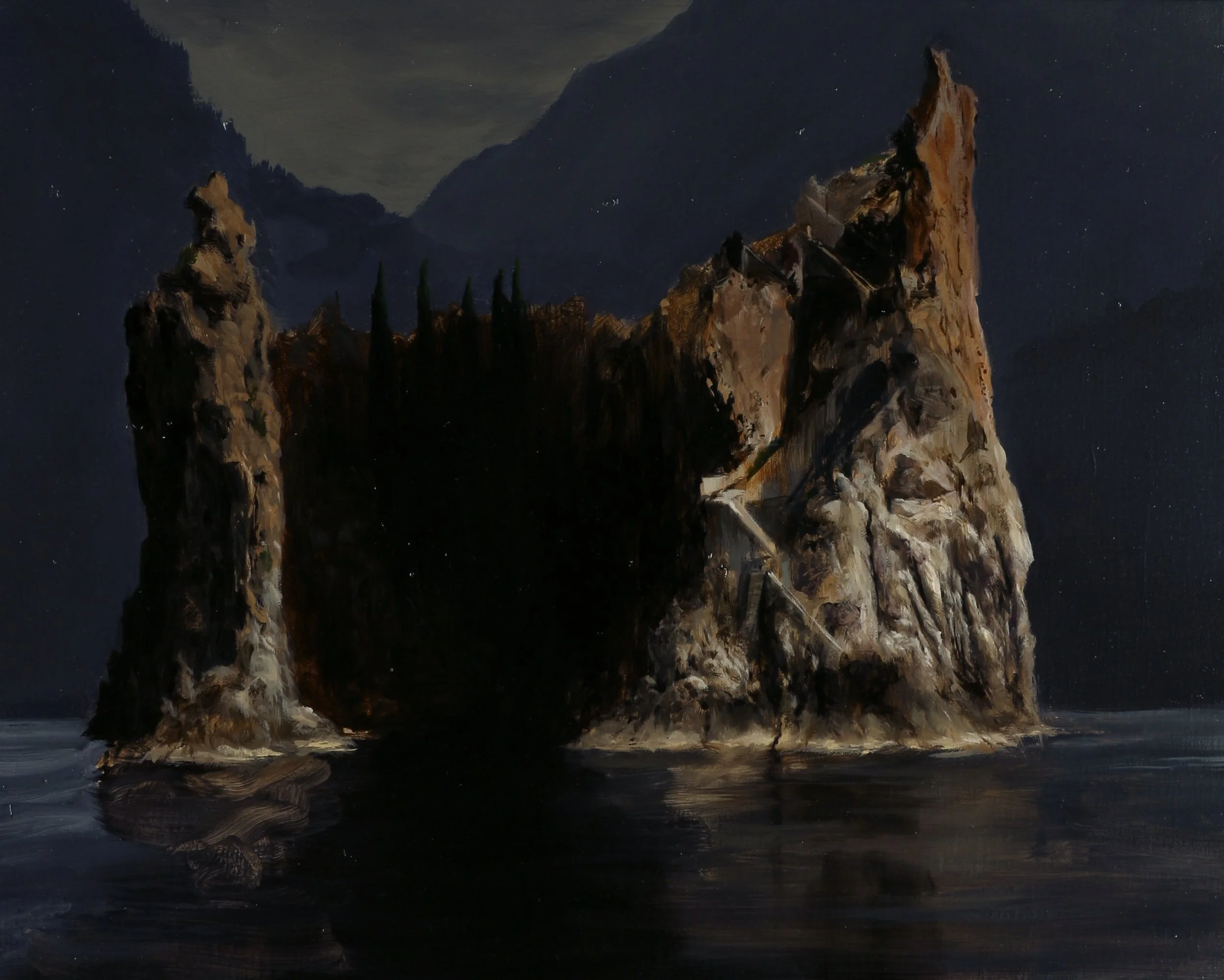 Toteninsel (3), oil on linen, 40 x 50 cm, 2022.jpeg