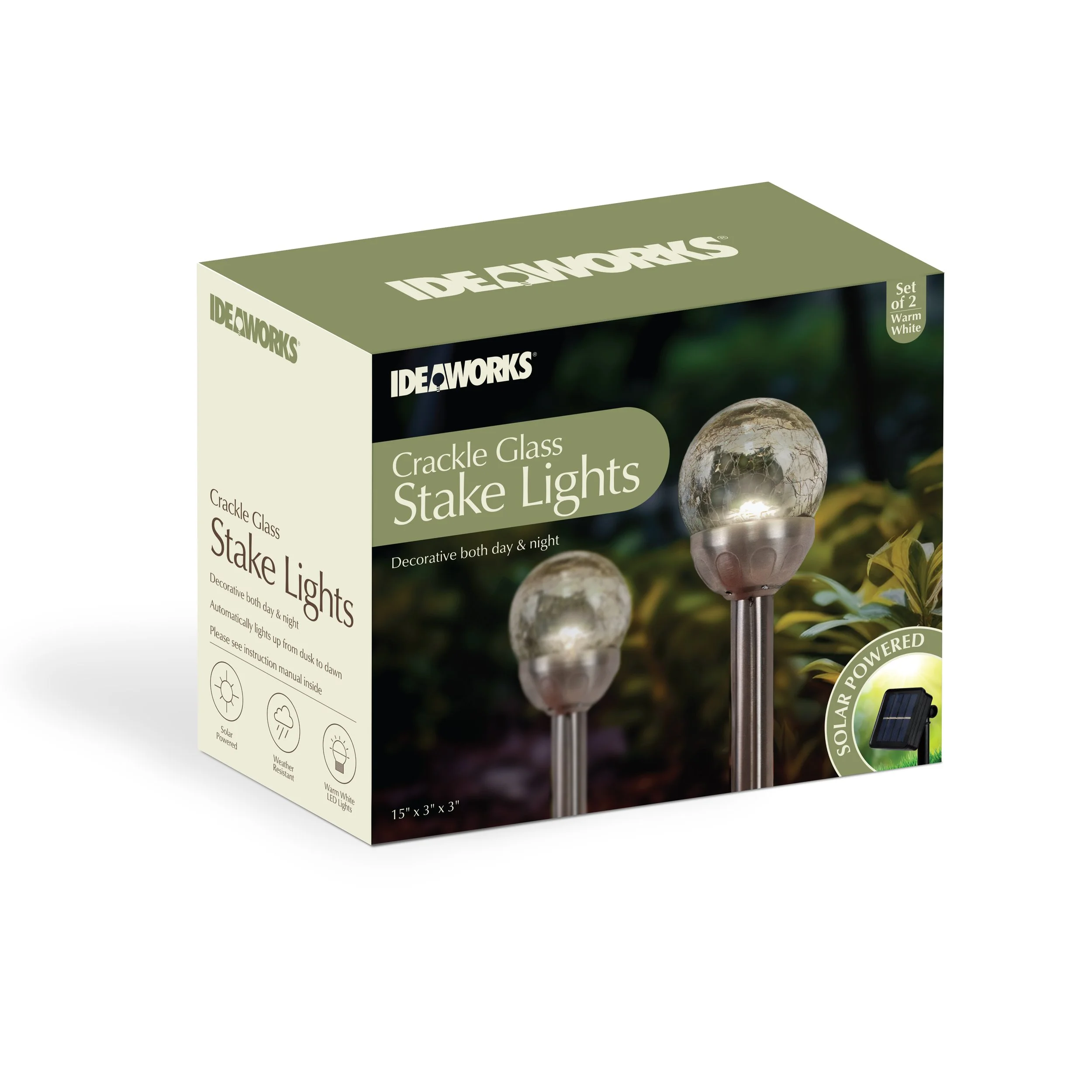 Solar Crackle Glass Globe Stakes – S2 -JB9967S2