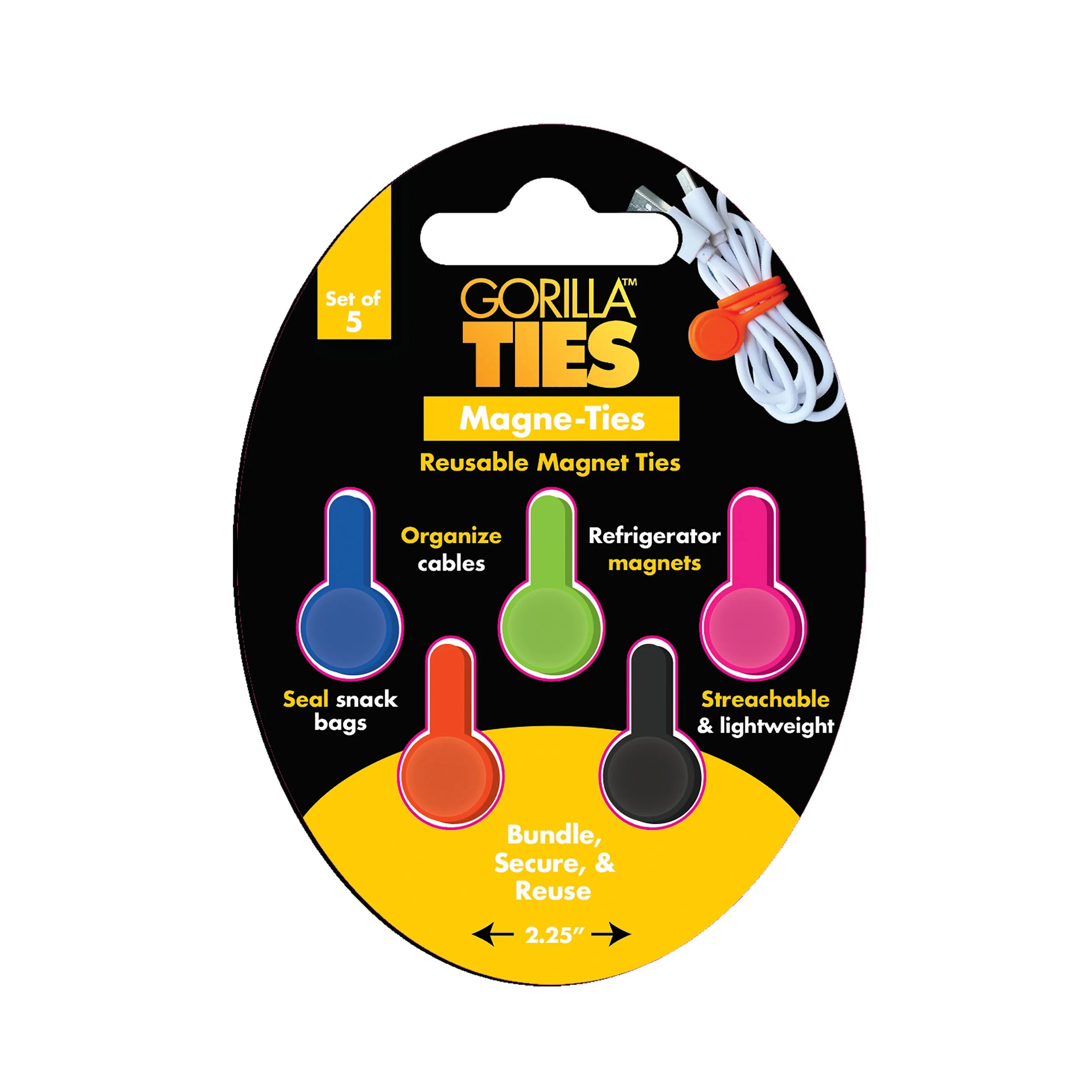 S/5 Gorilla Magne-Ties 2.25” ~ Item#JB8689S5