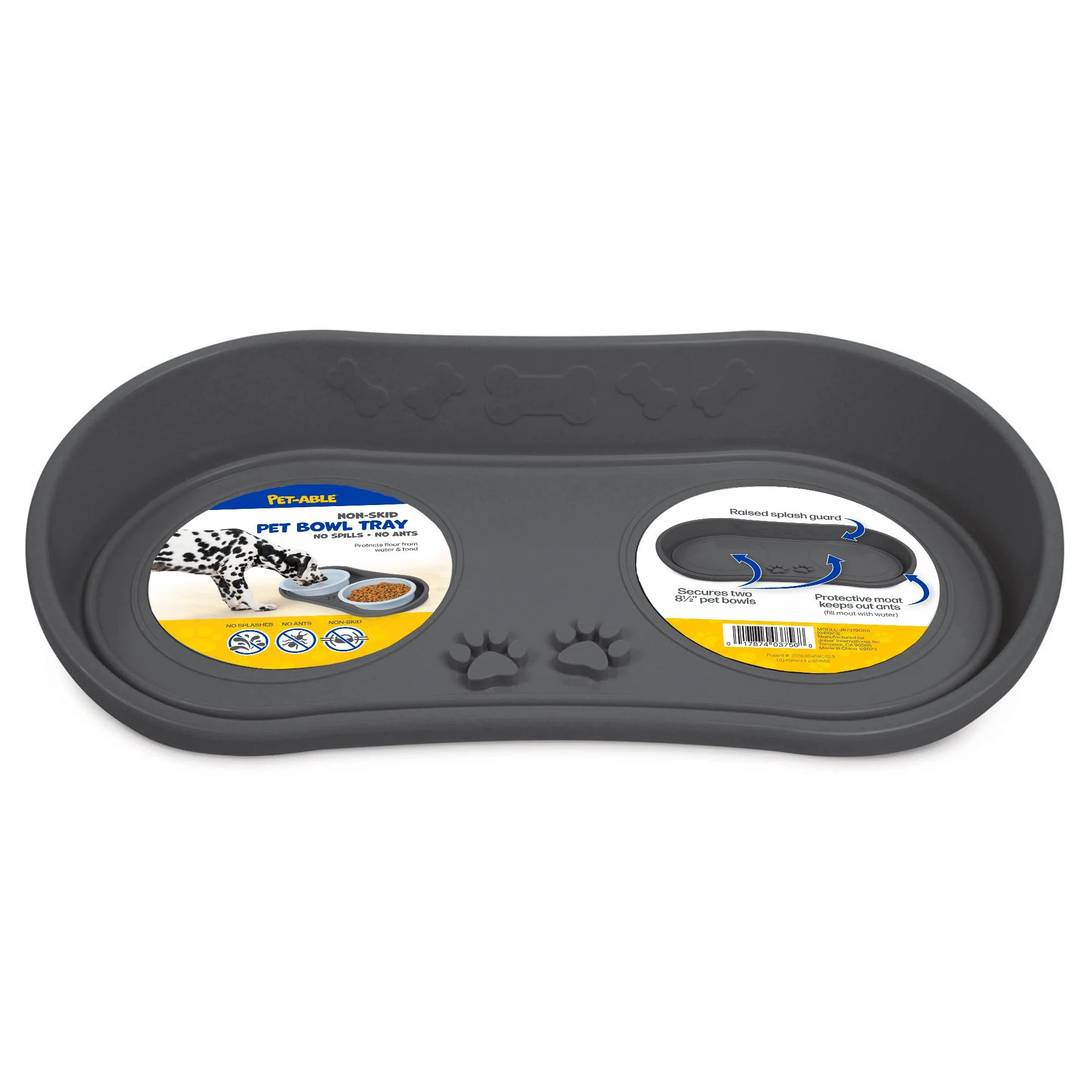 Non- Skid Pet Bowl Tray (Gray) ~
Item# JB7379GRA
