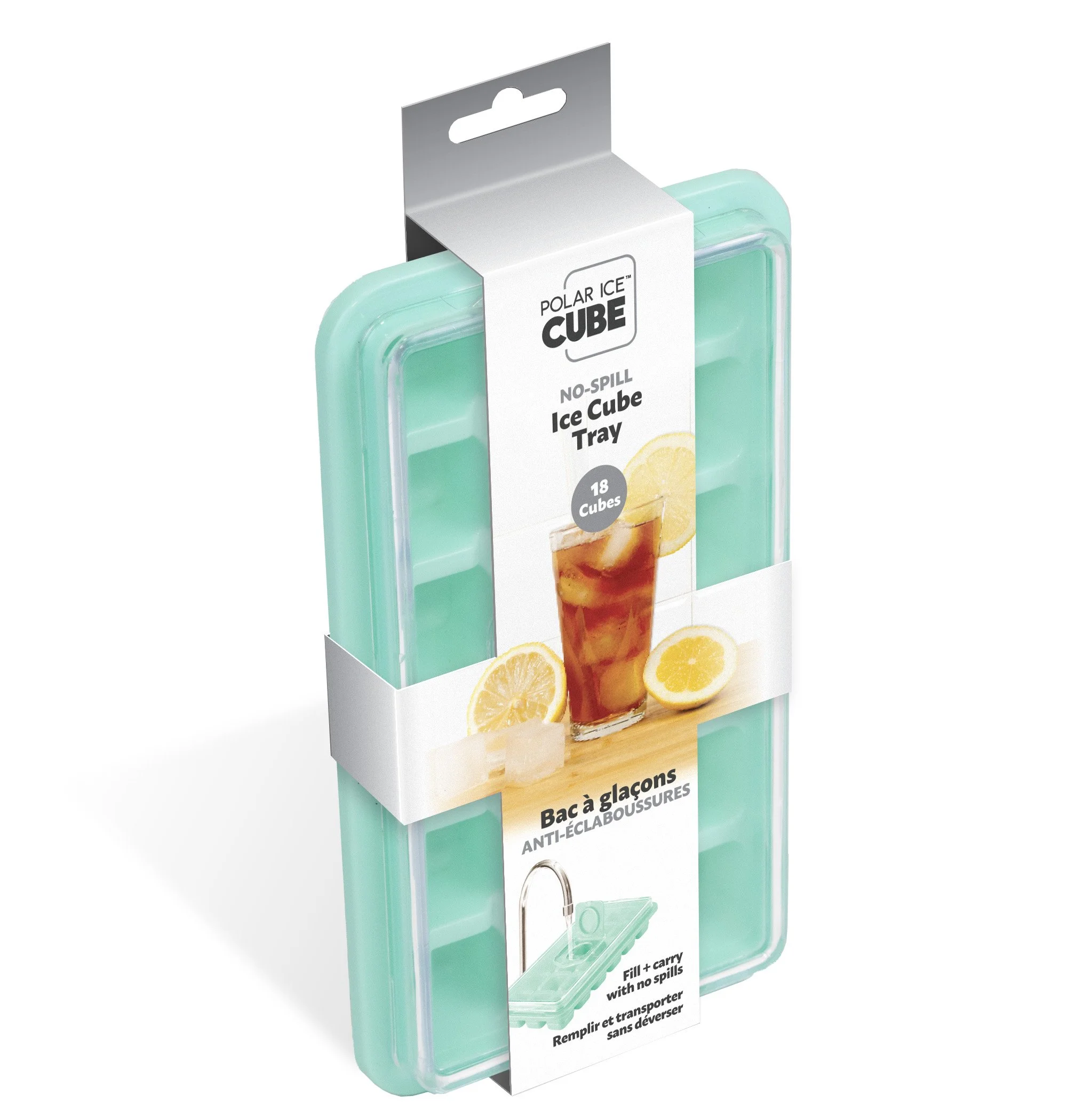 No-Spill Ice Cube Tray w/ Lid-Mint-CAN8115MNT
