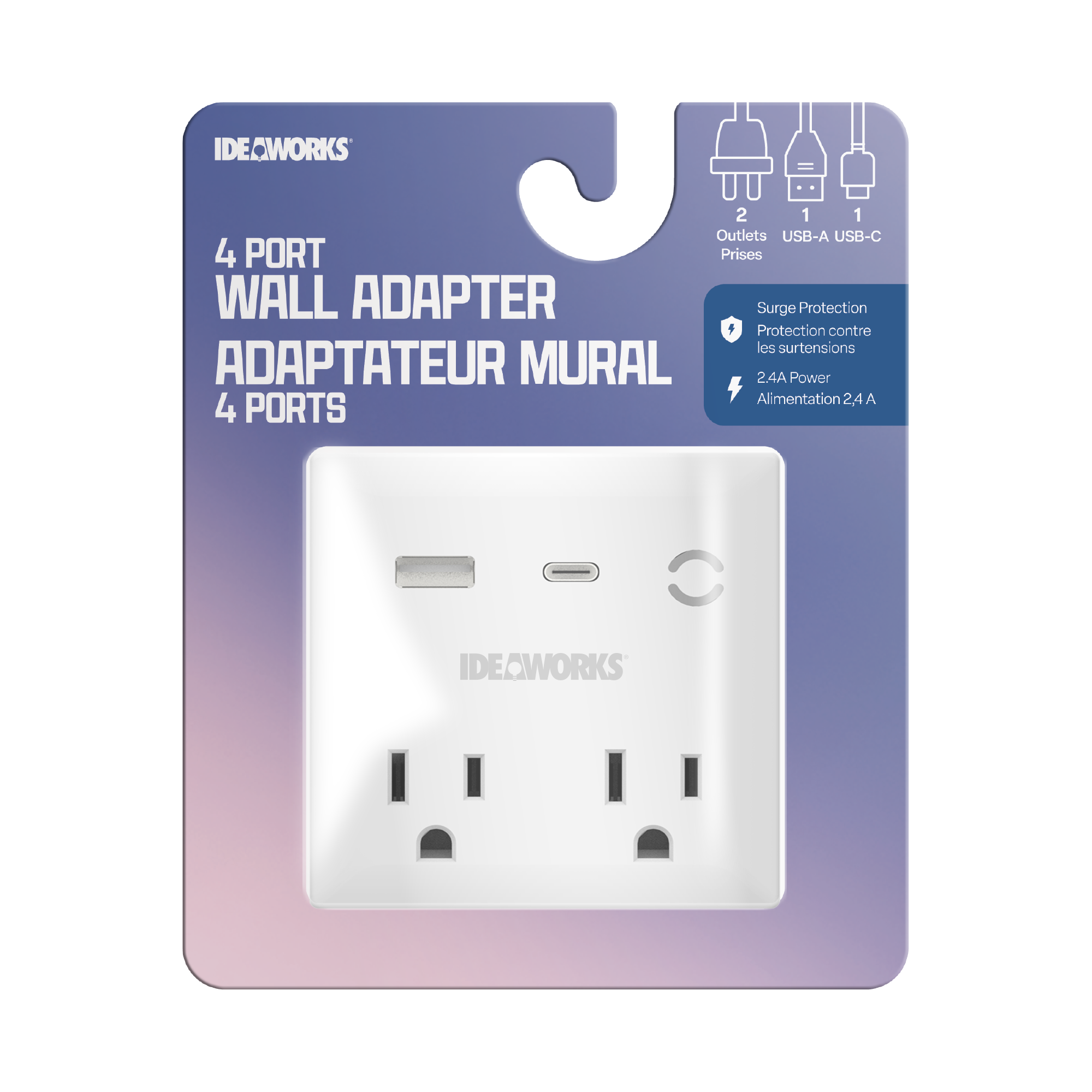 4 Port Wall Adapter - F118