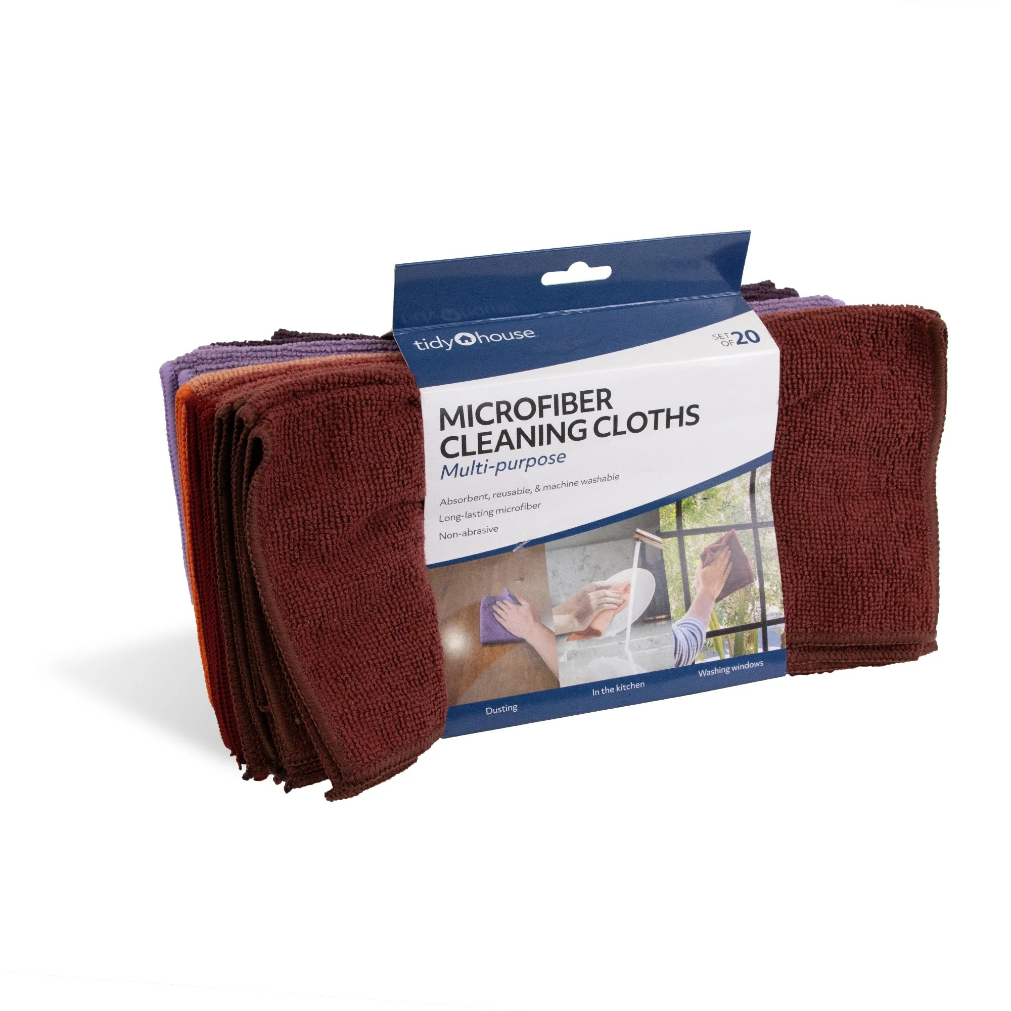 Microfiber Cleaning Cloths – 20 Pack - Plum - JB9372S20PLM